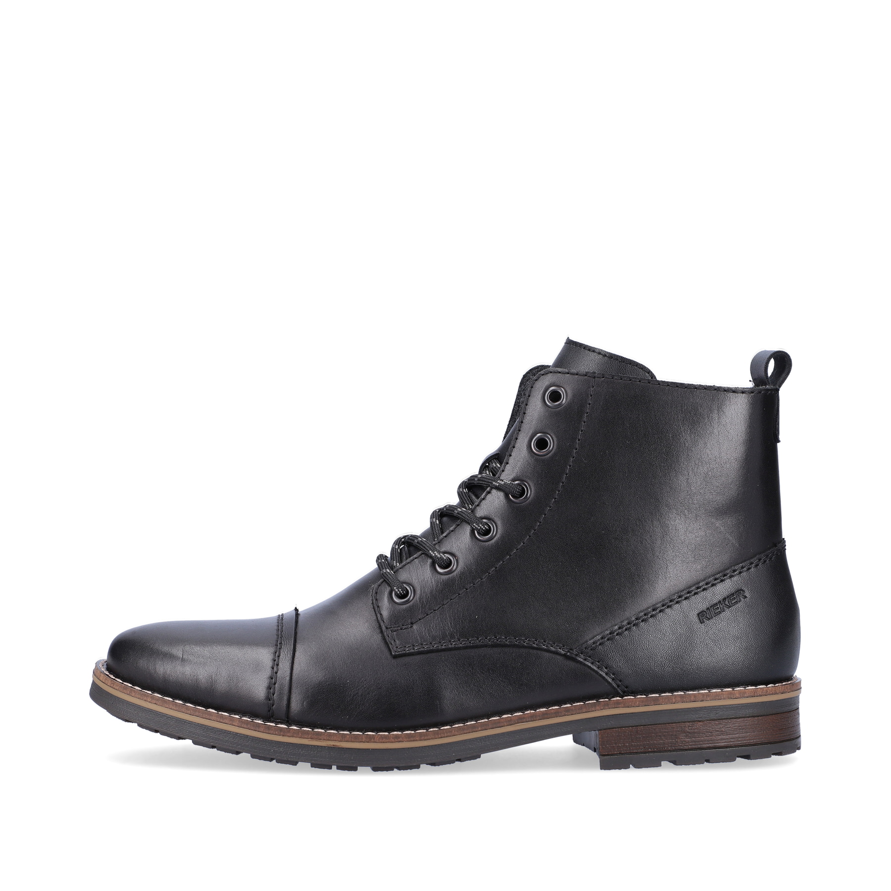 Rieker Herren Schnürstiefel graphitschwarz
