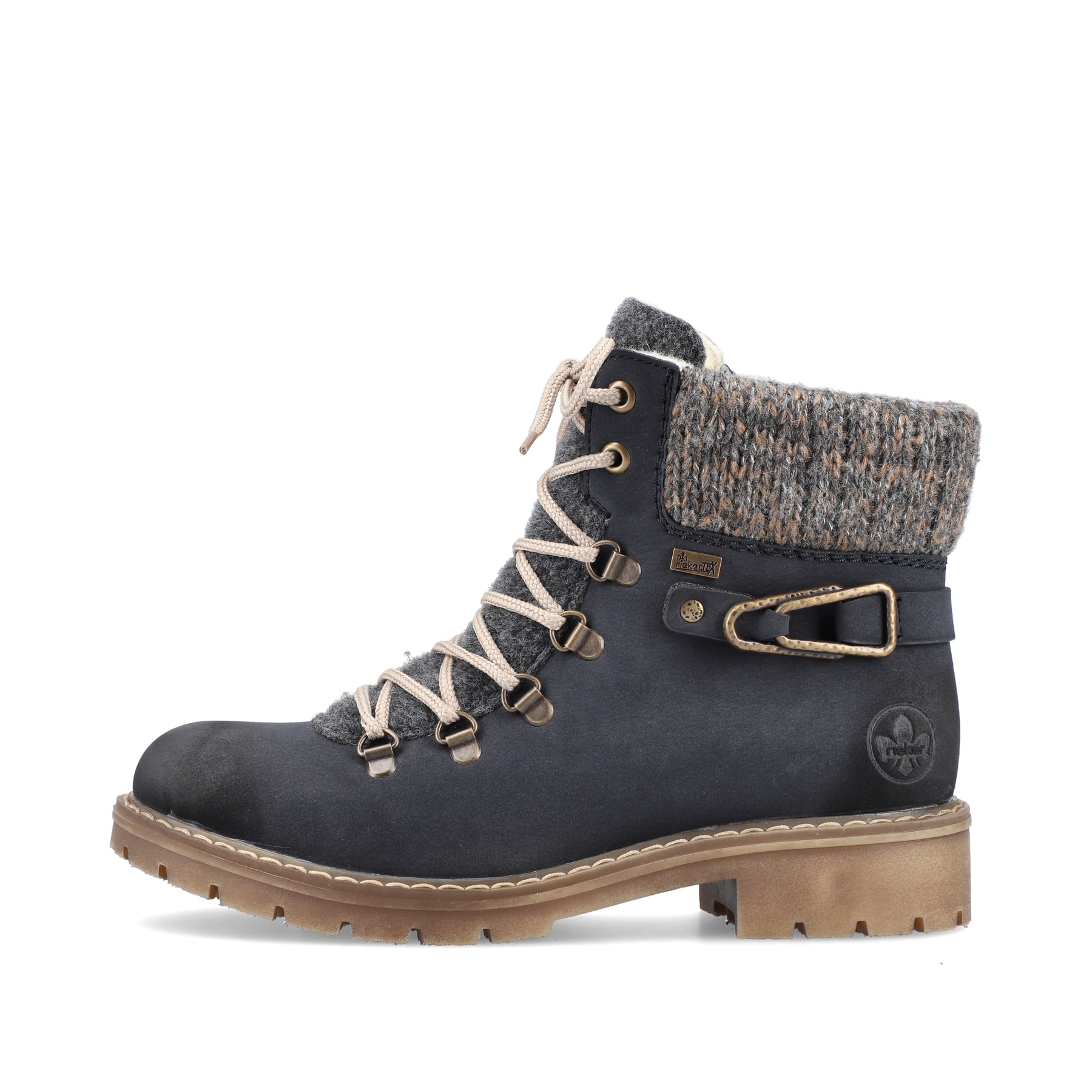 Rieker Damen Schnürstiefel pazifikblau