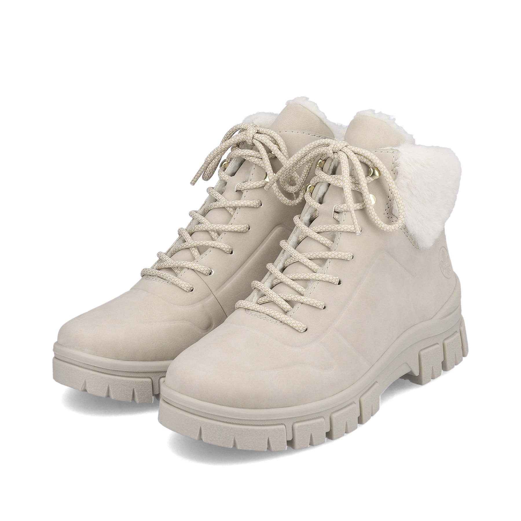 Rieker Damen Schnürstiefel hellbeige