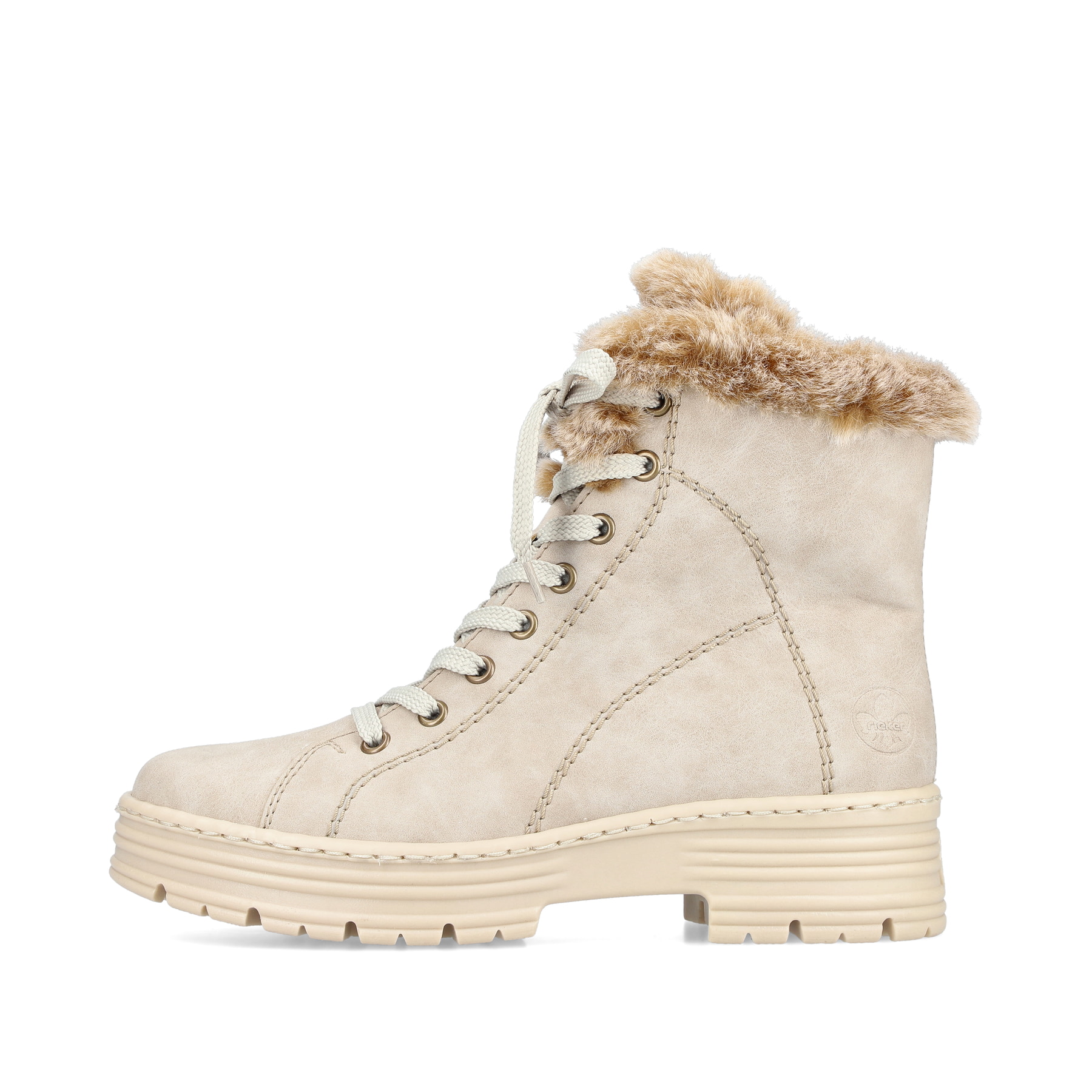 Rieker Damen Schnürstiefel hellbeige