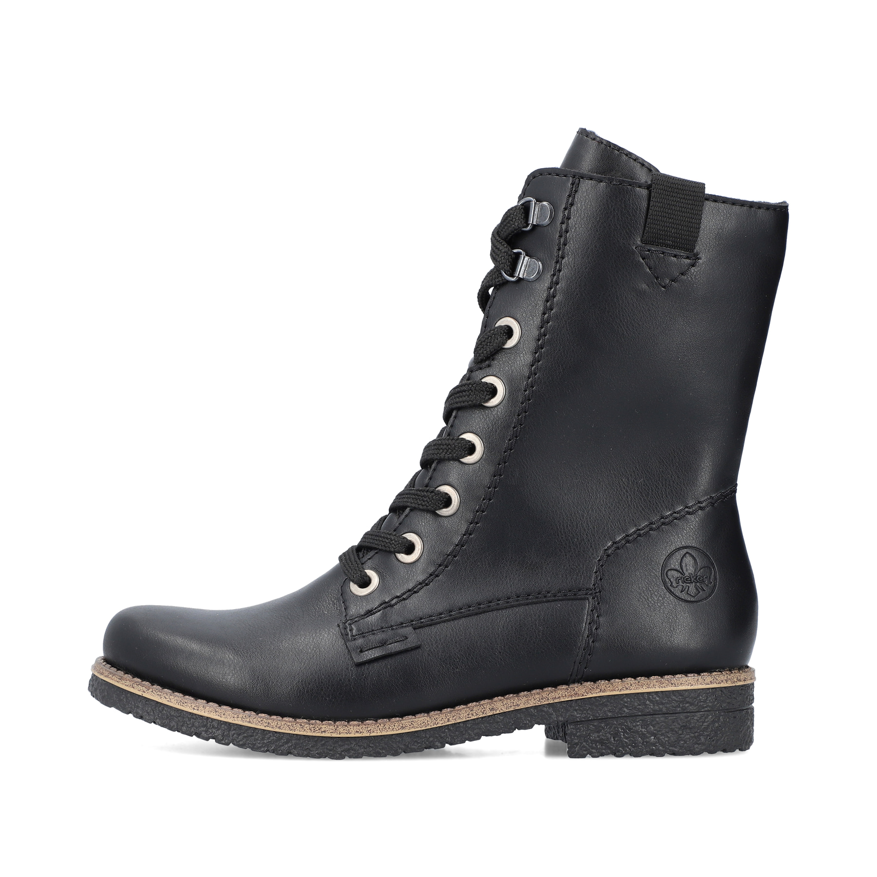Rieker Damen Schnürstiefel tiefschwarz