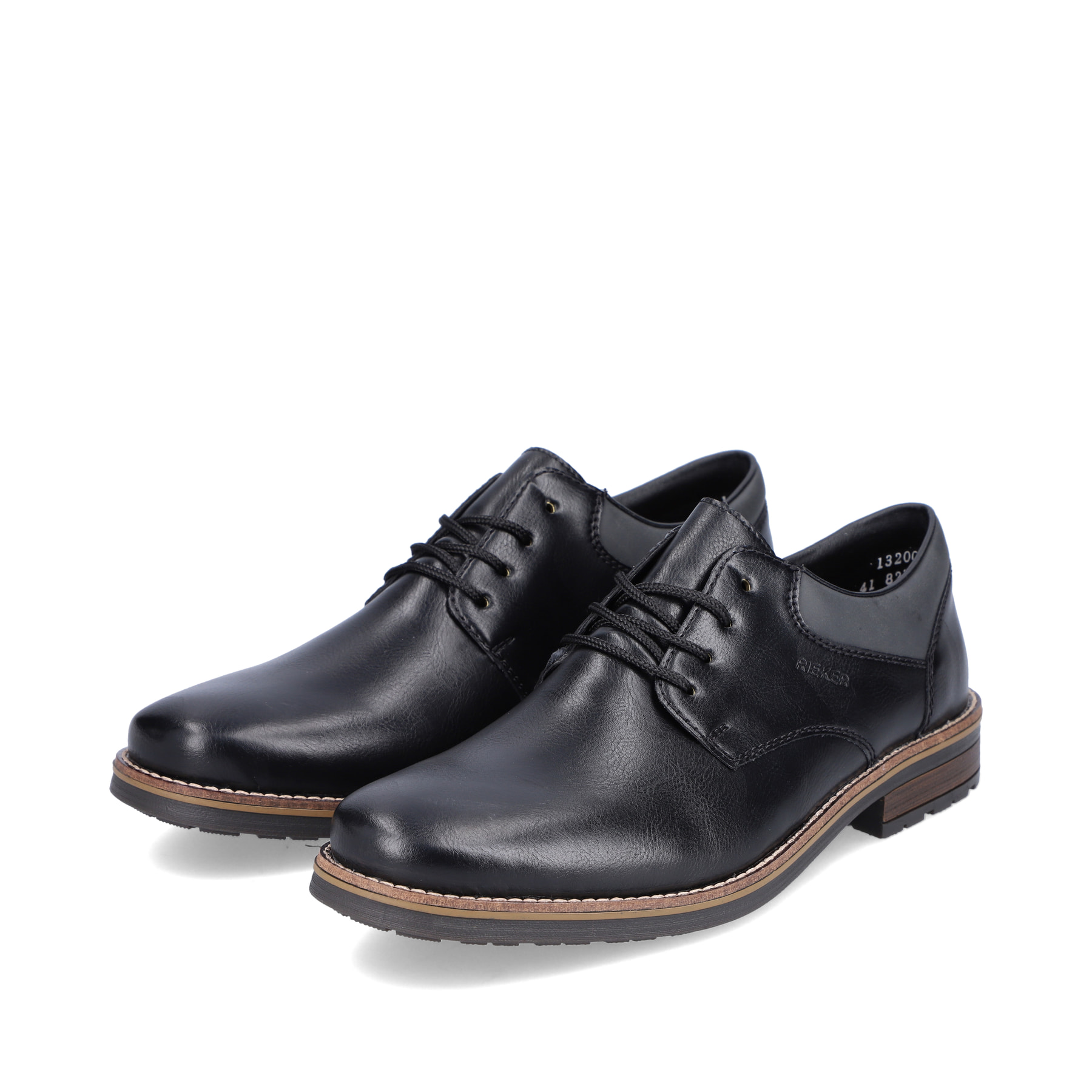 Rieker Herren Schnürschuhe glanzschwarz
