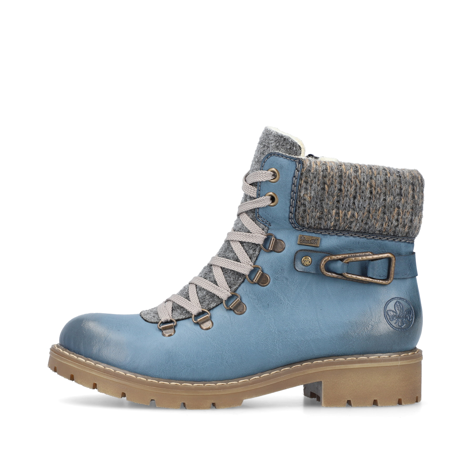 Rieker Damen Schnürstiefel schieferblau