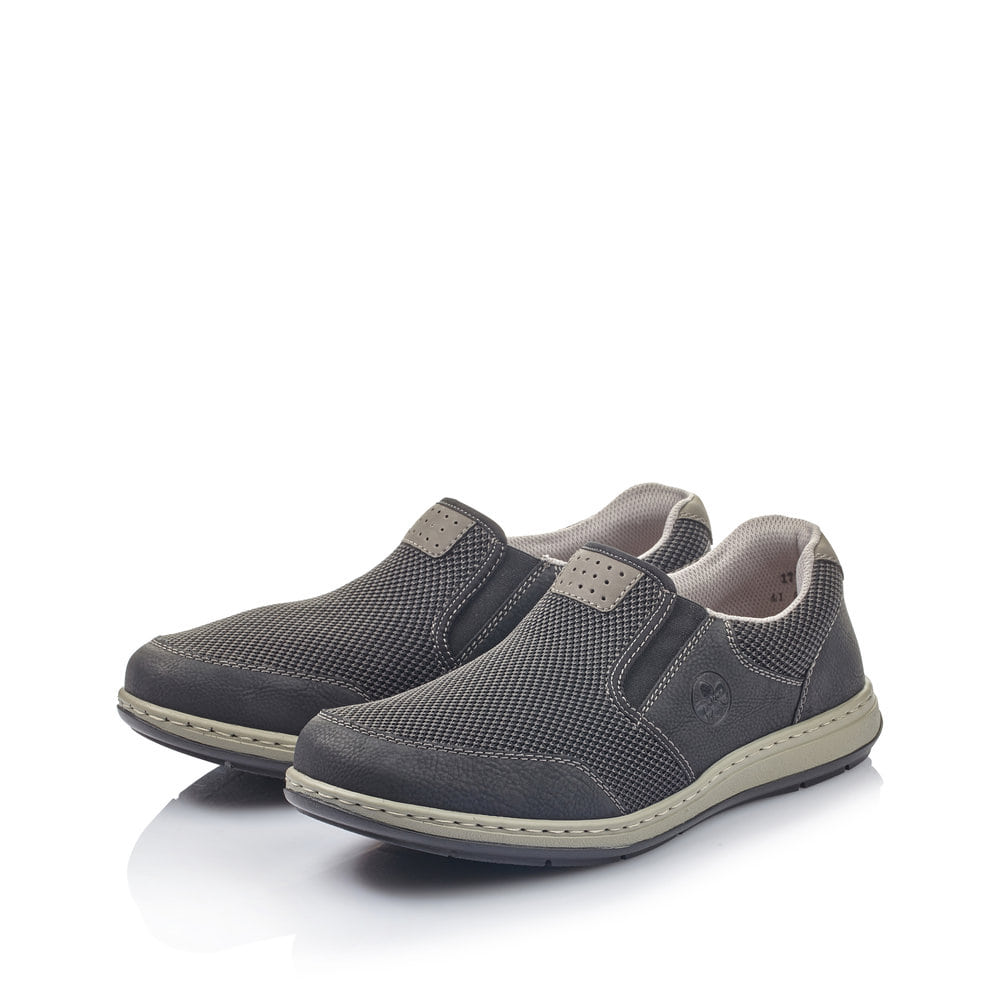 Rieker Herren Slipper graphitschwarz