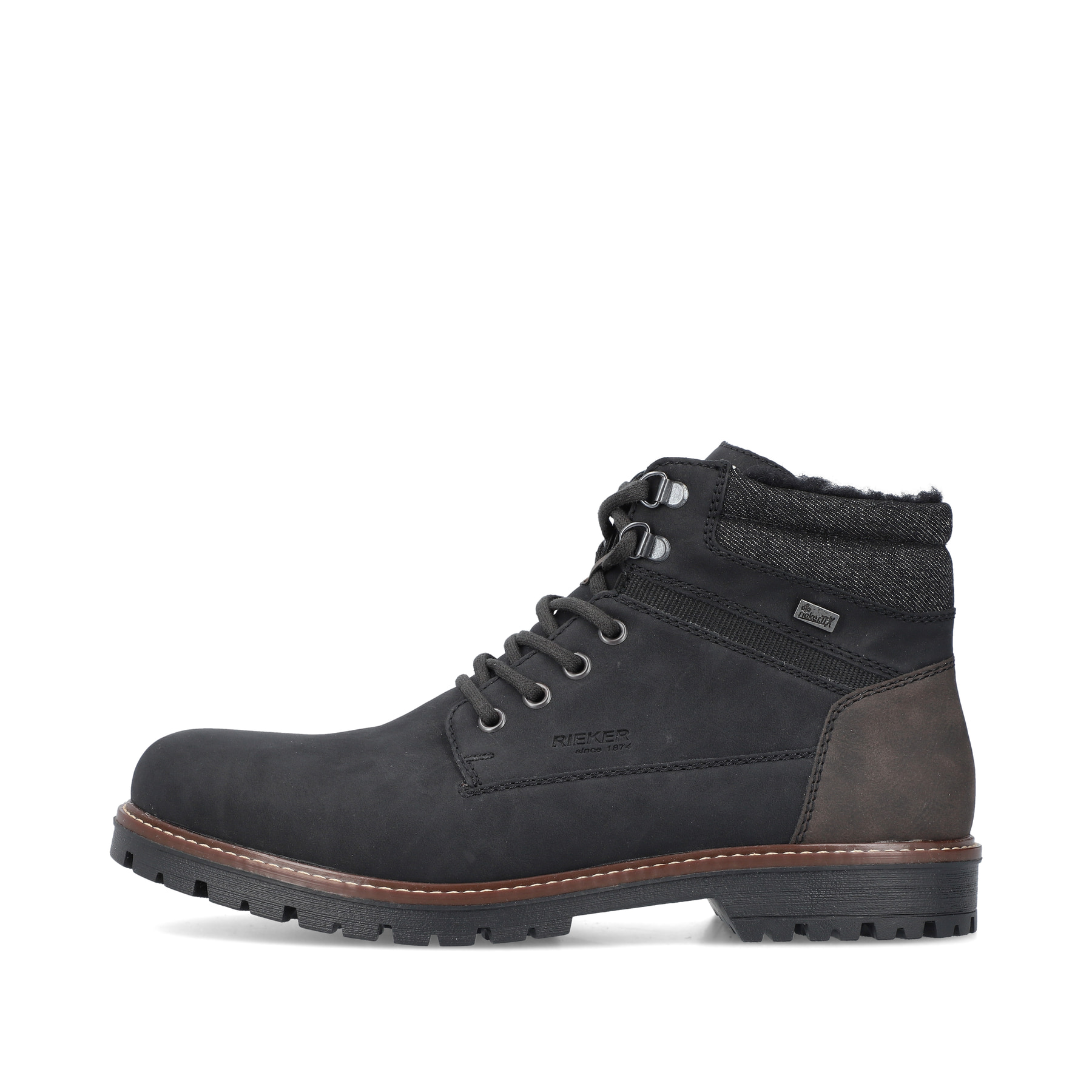 Rieker Herren Schnürstiefel asphaltschwarz