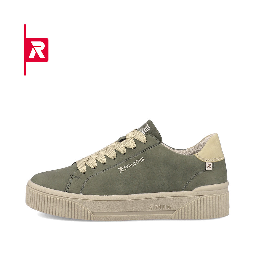 Rieker EVOLUTION Damen Sneaker khaki-green creme-beige