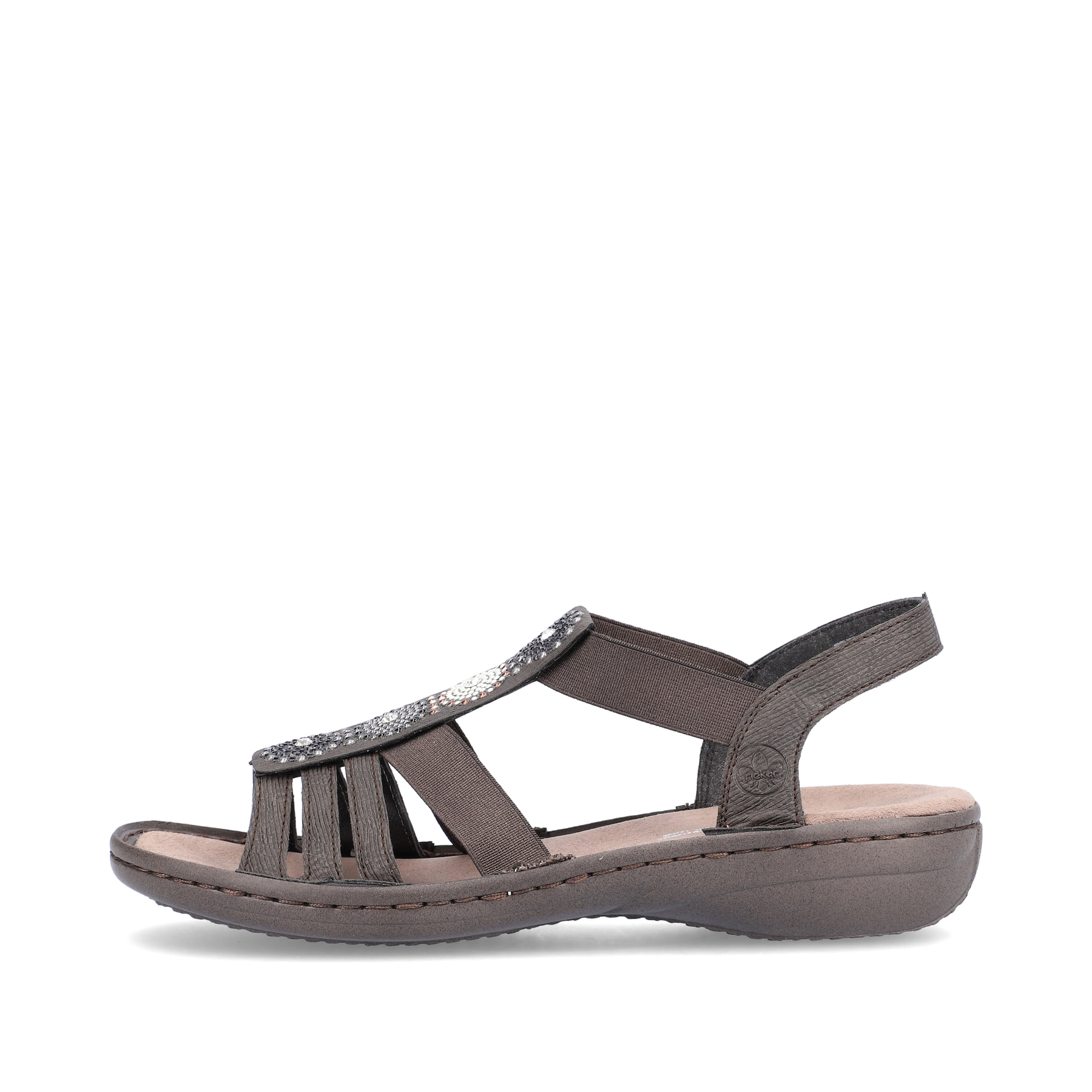 Rieker Damen Riemchensandalen schwarzgrau