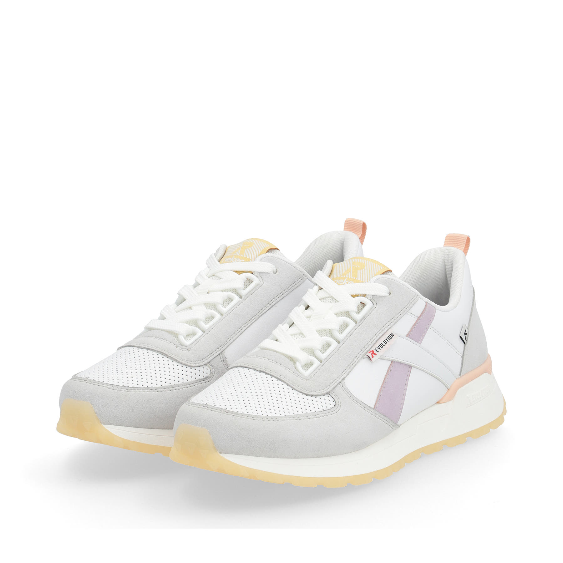 Rieker EVOLUTION Damen Sneaker swan-white clay-beige pastell