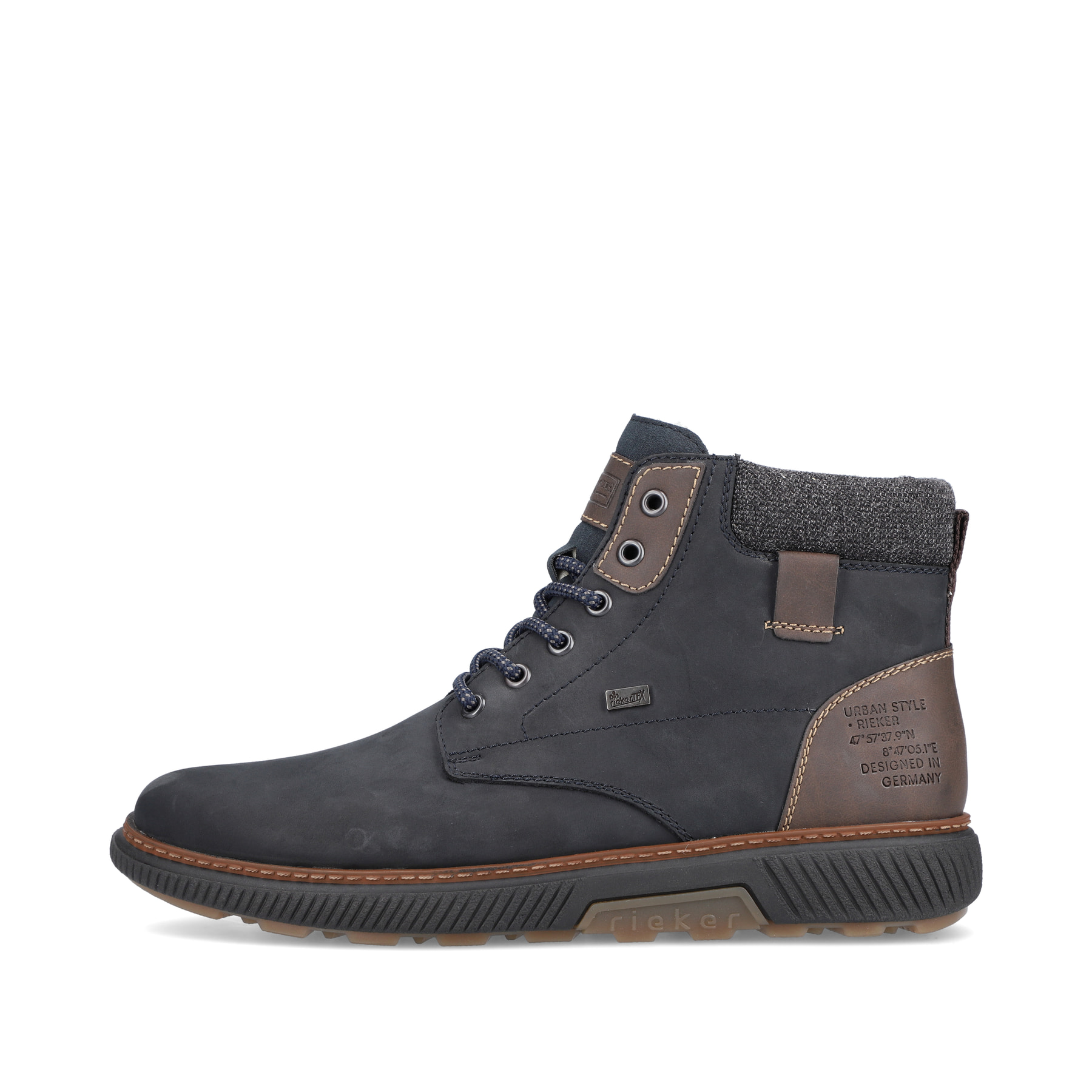 Rieker Herren Schnürstiefel marineblau