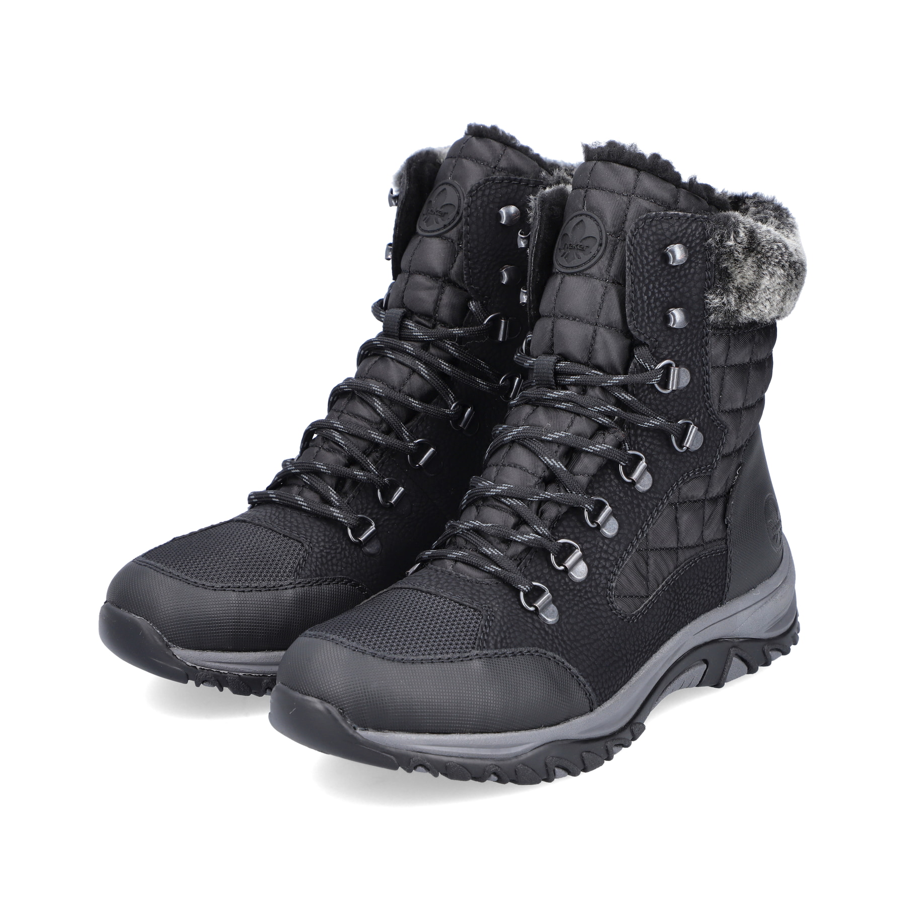 Rieker Damen Schnürstiefel tiefschwarz