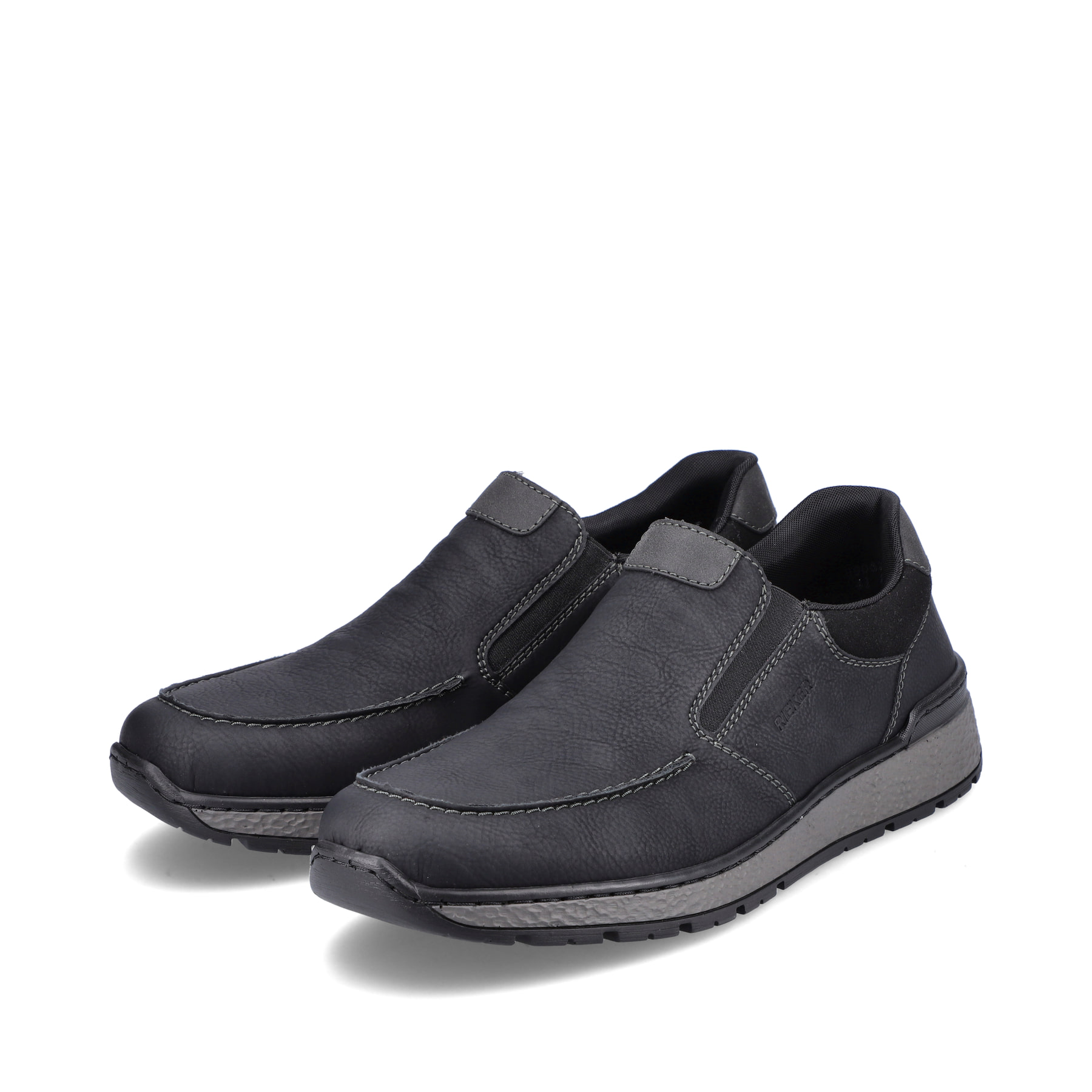 Rieker Herren Slipper asphaltschwarz
