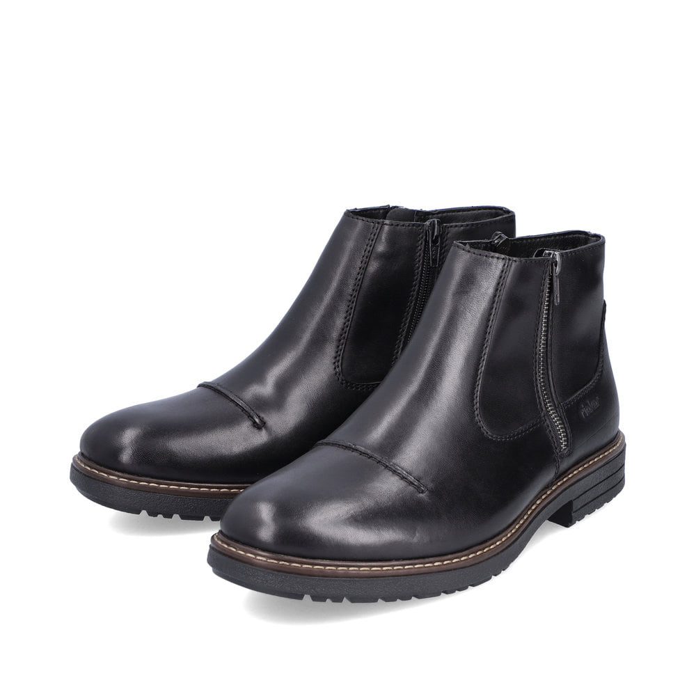 Rieker Herren Kurzstiefel glanzschwarz