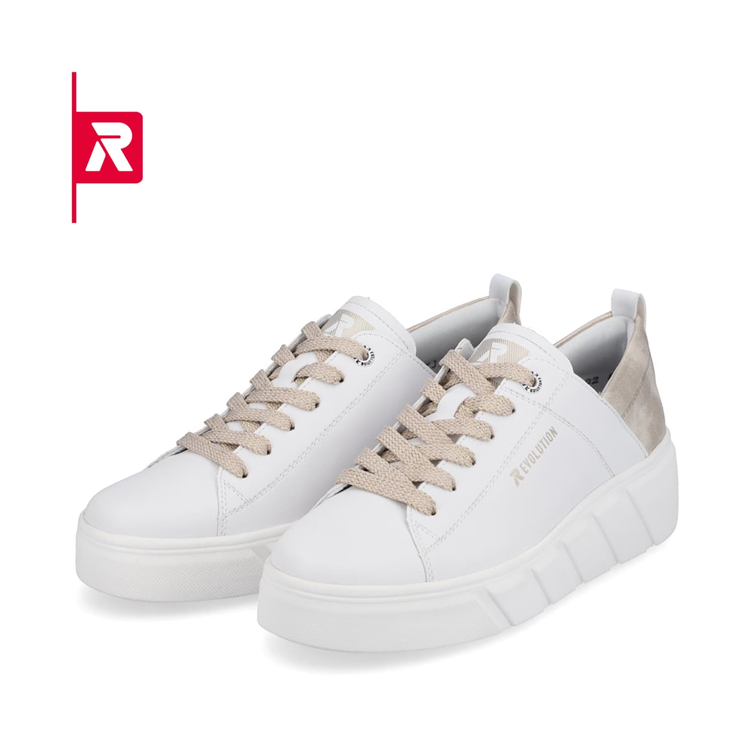 Rieker EVOLUTION Damen Sneaker swan-white champagner-metallic