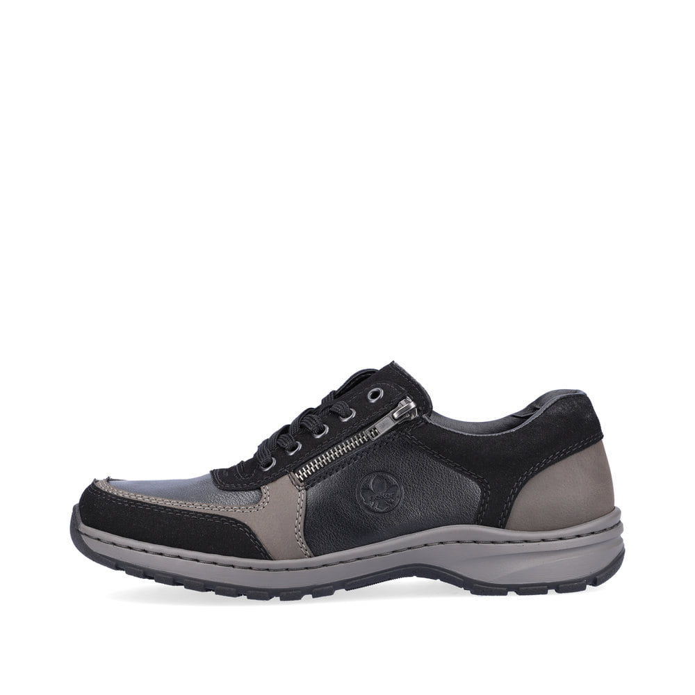 Rieker Herren Schnürschuhe asphaltschwarz