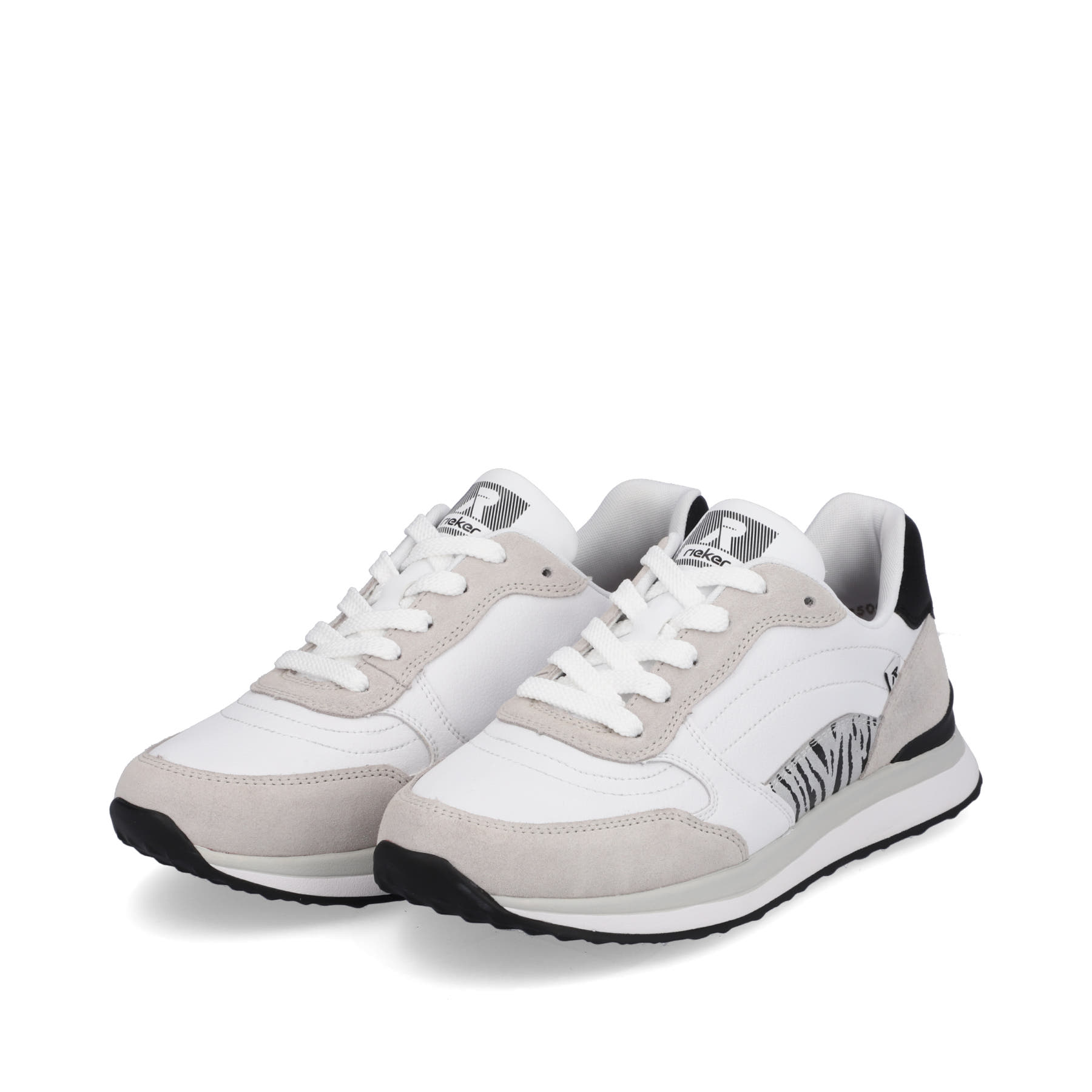Rieker EVOLUTION Damen Sneaker swan-white arctic-grey zebra