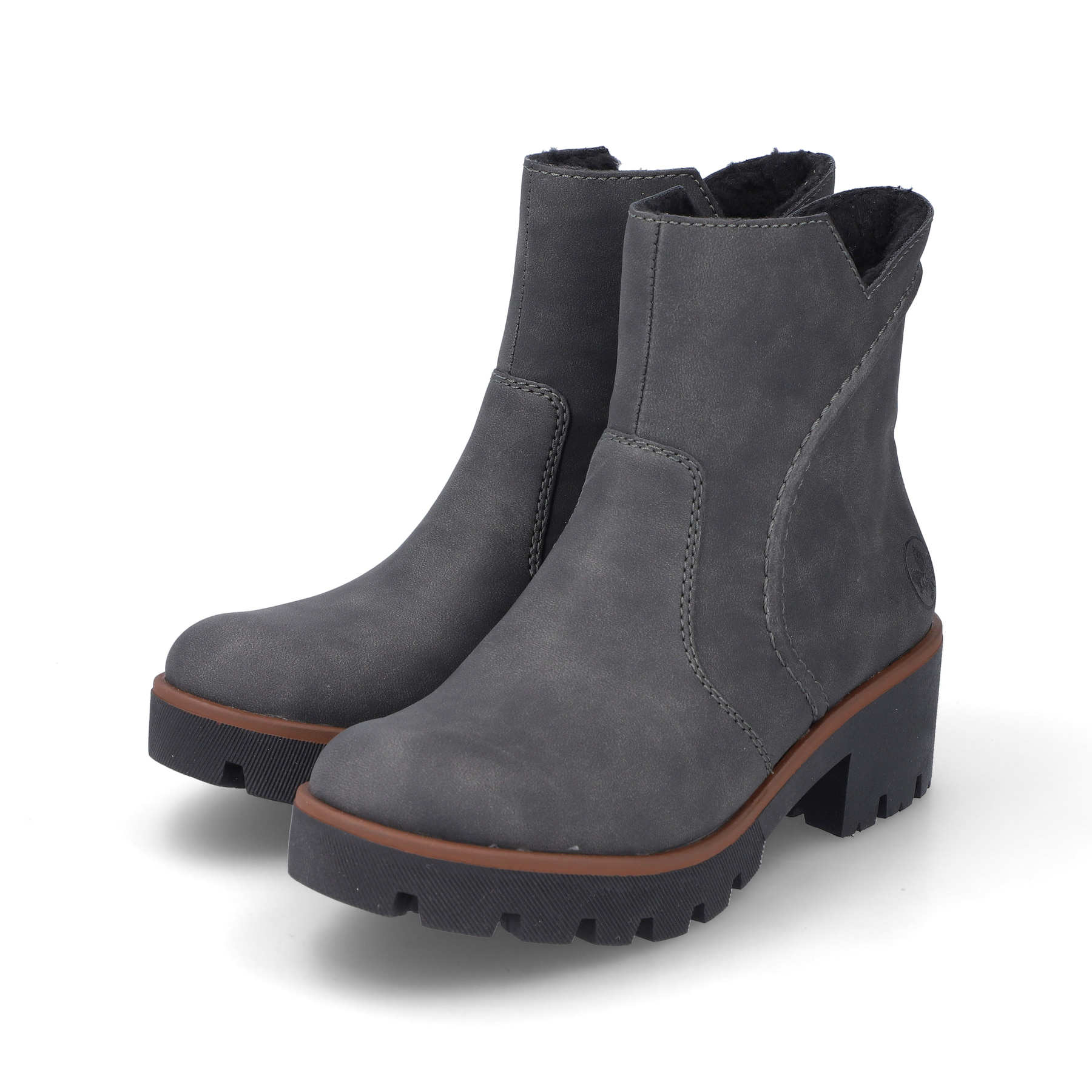 Rieker Damen Kurzstiefel braungrau