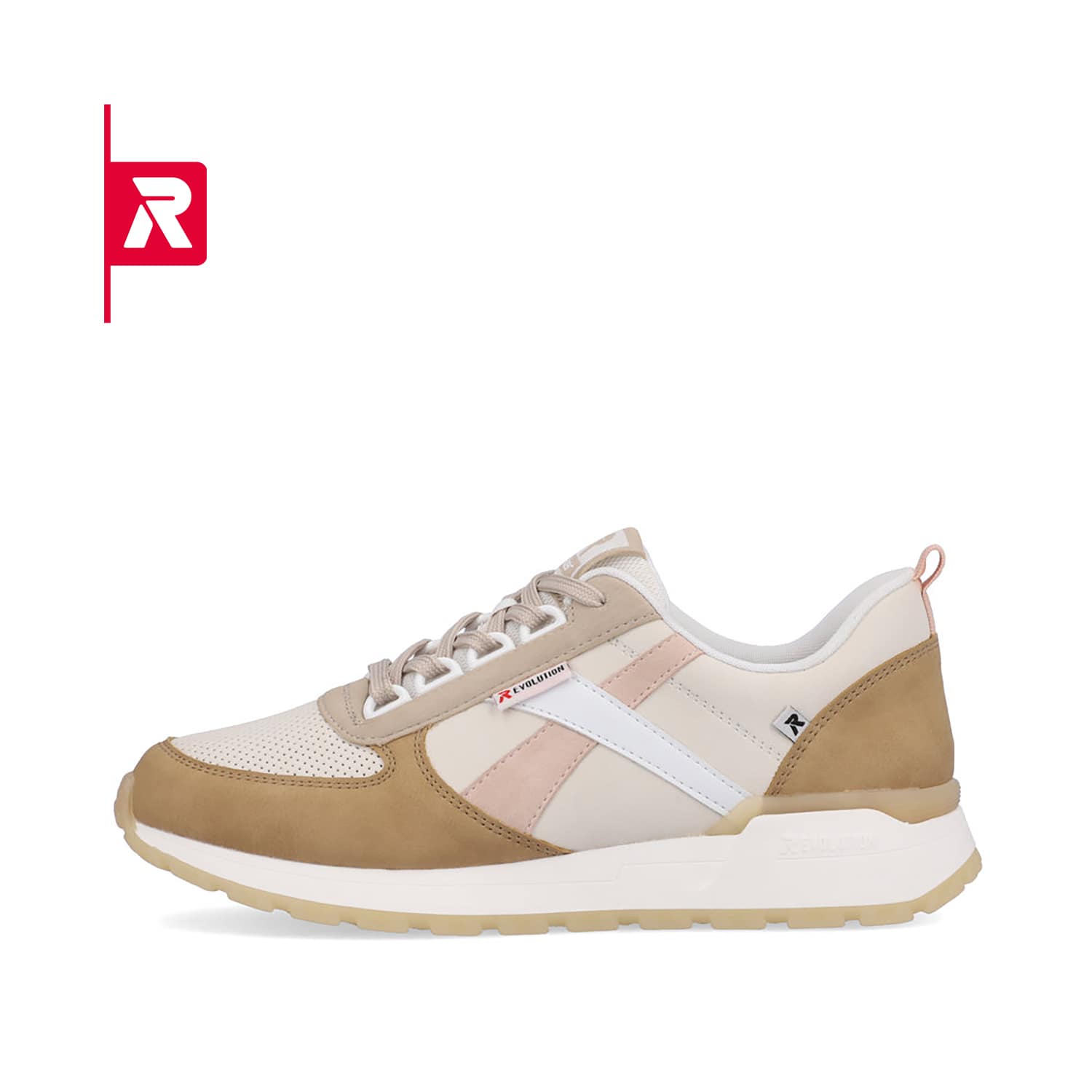 Rieker EVOLUTION Damen Sneaker clay-beige cinnamon white
