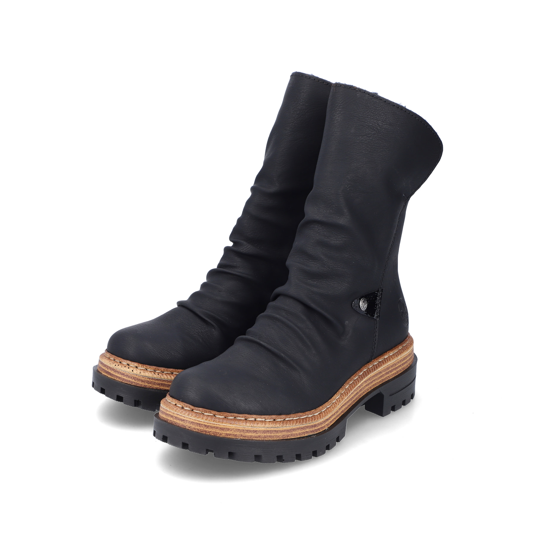 Rieker Damen Biker Boots asphaltschwarz