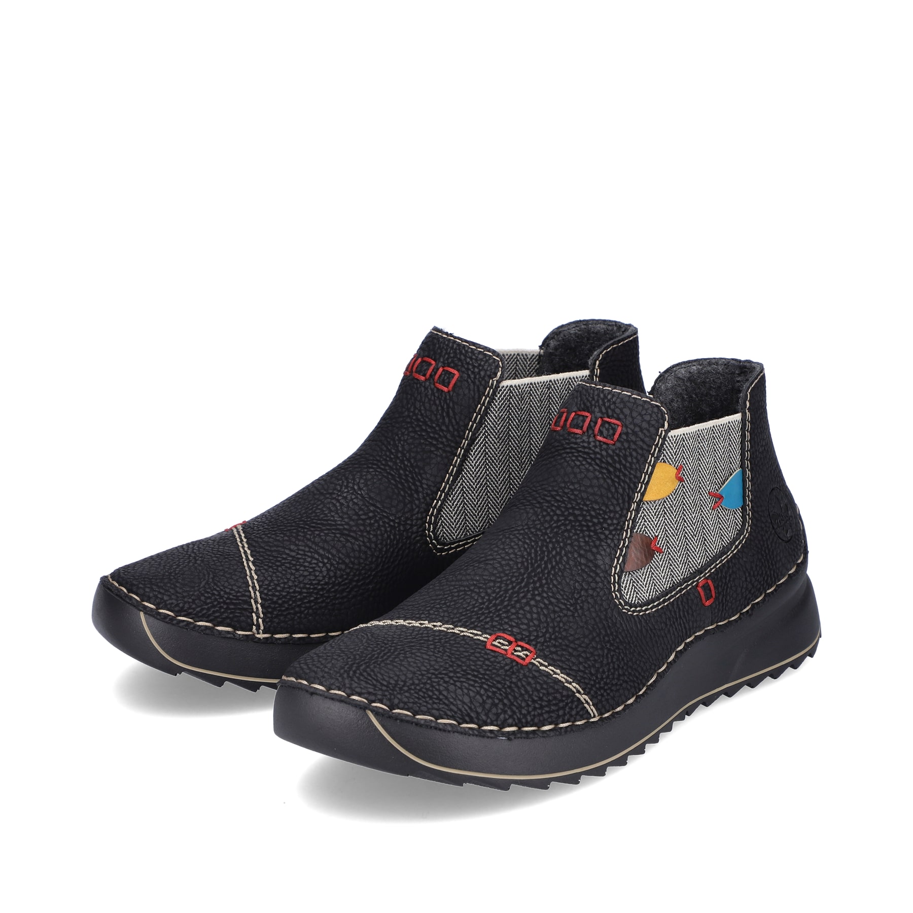 Rieker Damen Chelsea Boots asphaltschwarz-multi