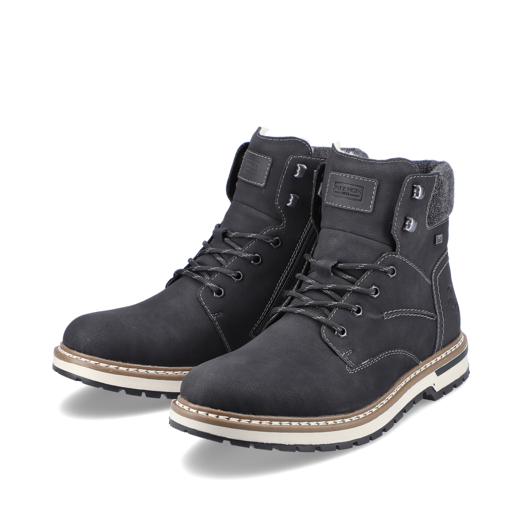 Rieker Herren Schnürstiefel tiefschwarz