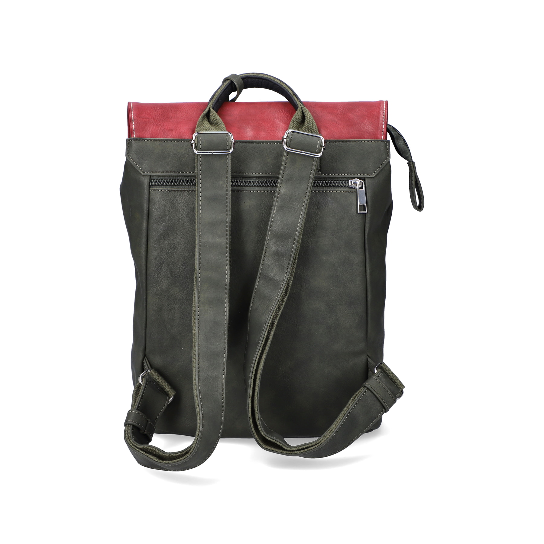 Rieker Damen Rucksack khaki-kirschrot