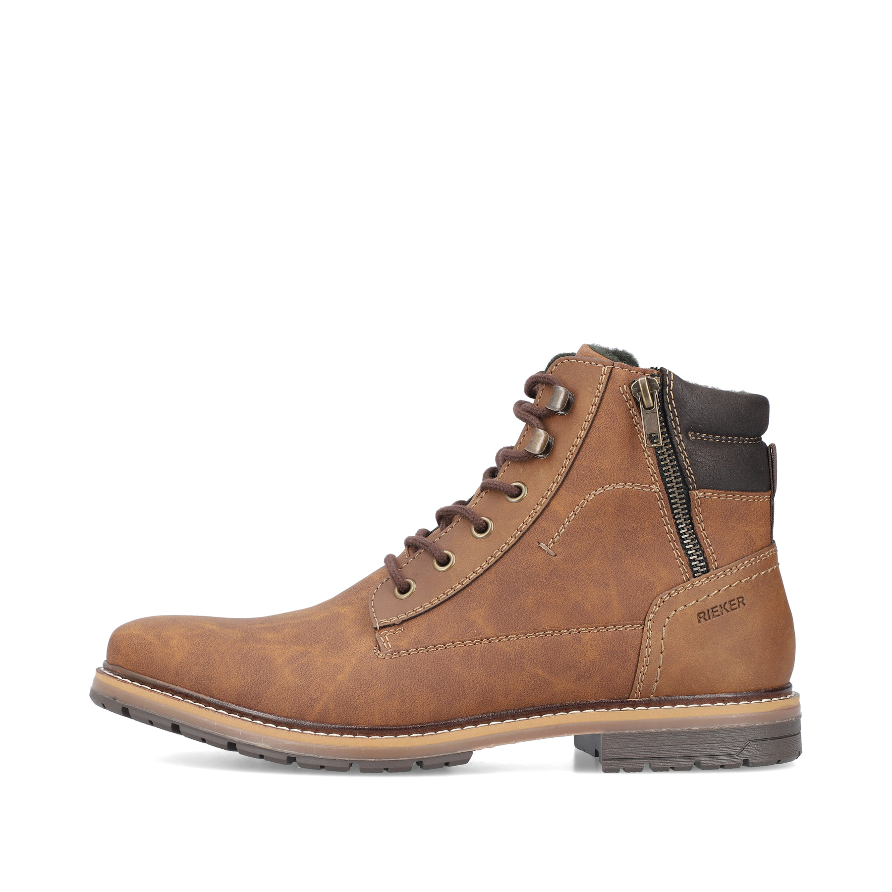 Rieker Herren Schnürstiefel hellbraun