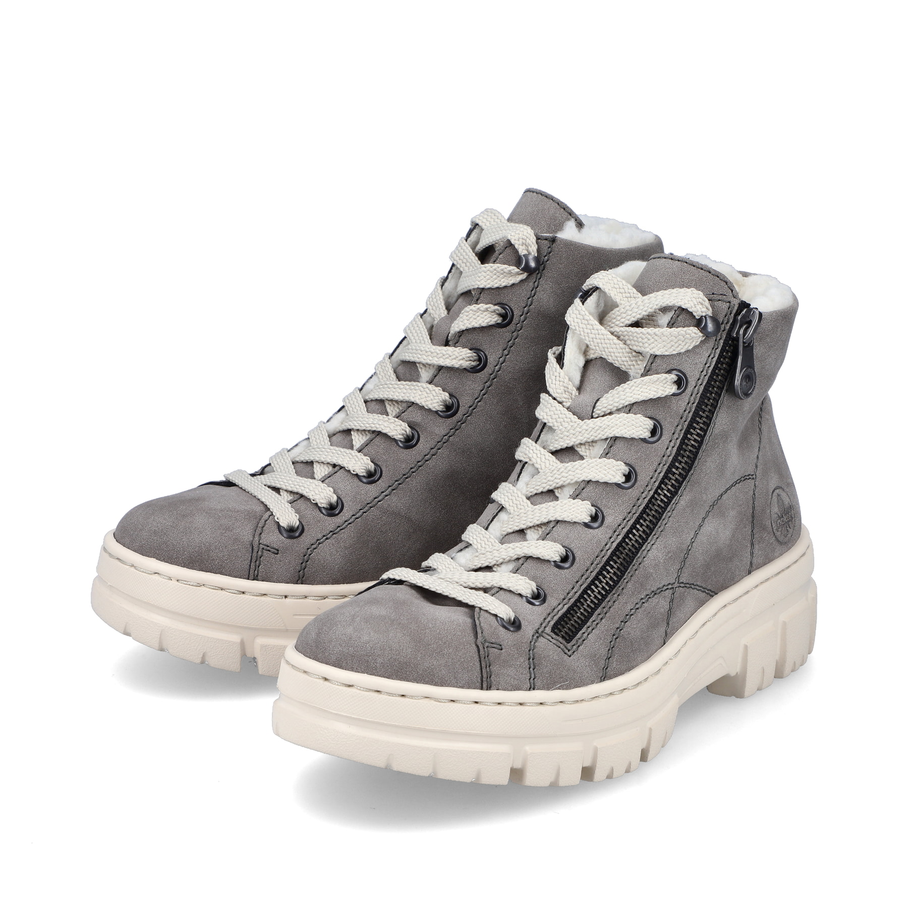 Rieker Damen Schnürstiefel staubgrau