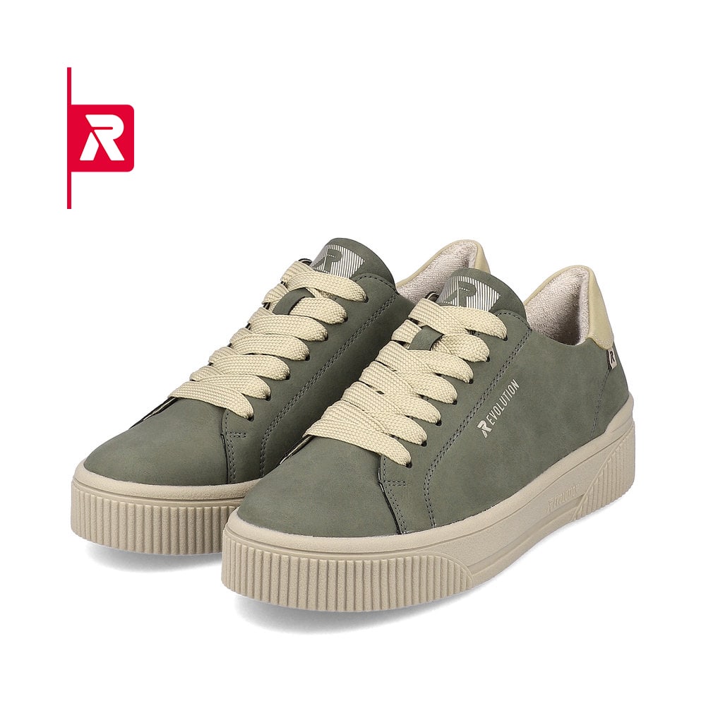 Rieker EVOLUTION Damen Sneaker khaki-green creme-beige
