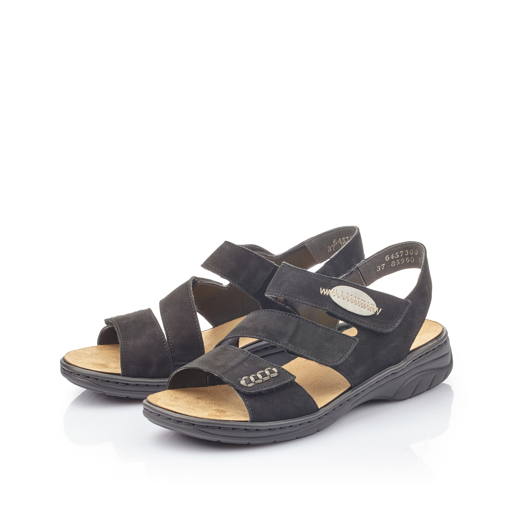 Rieker Damen Riemchensandalen tiefschwarz