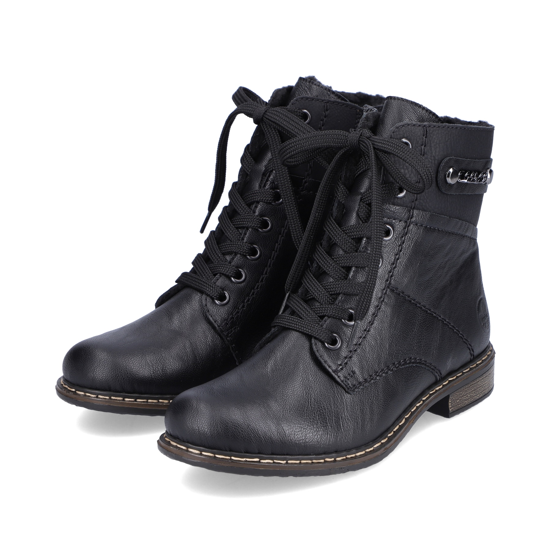 Rieker Damen Schnürstiefel tiefschwarz