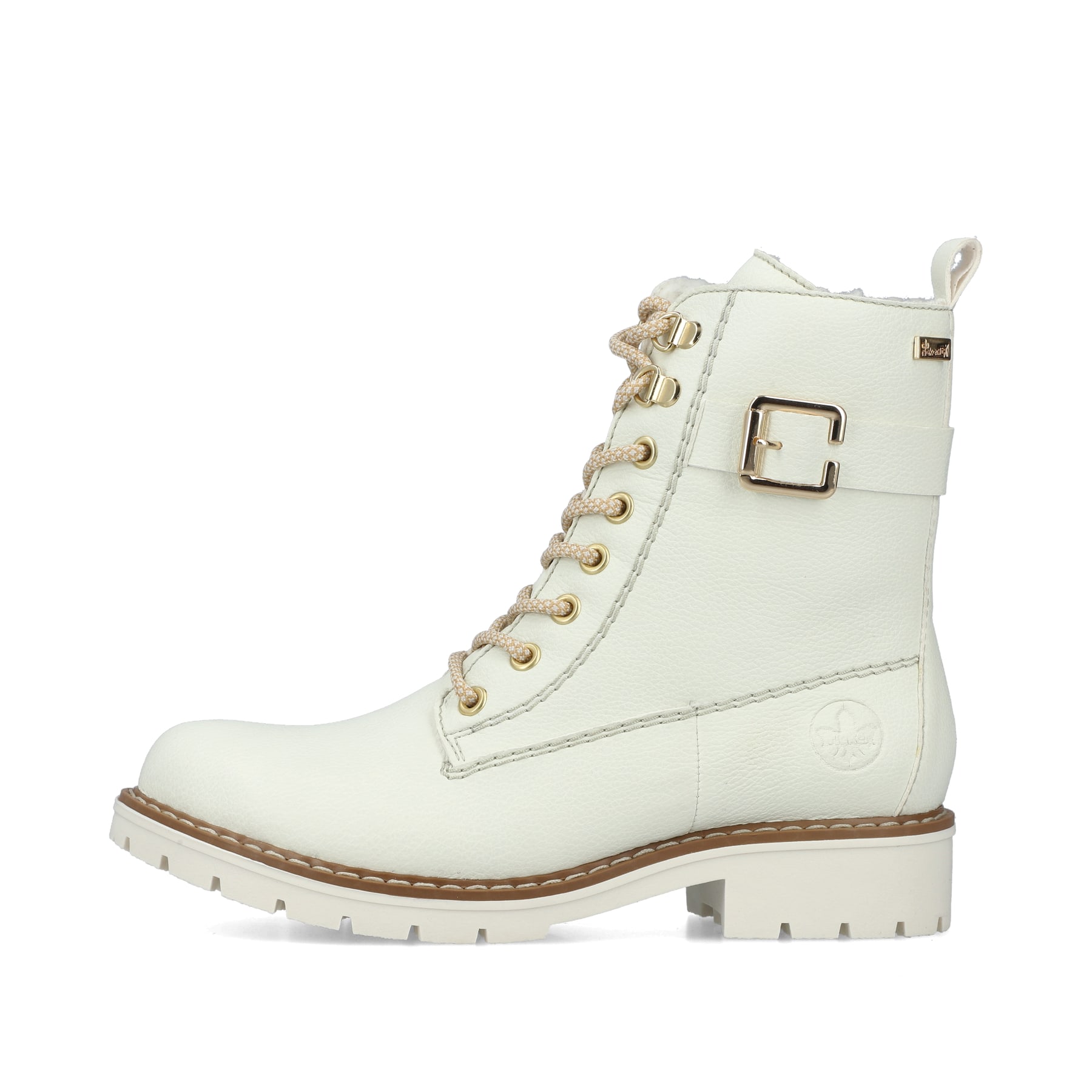 Rieker Damen Schnürstiefel reinweiß
