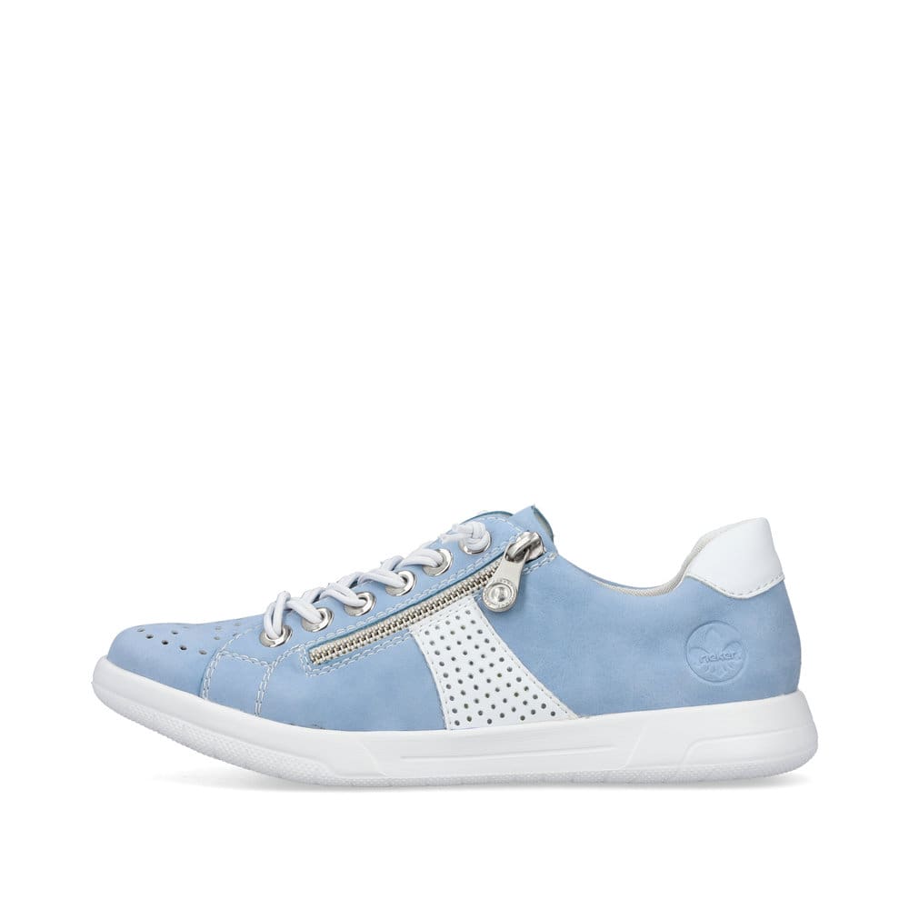 Rieker Damen Schnürschuhe himmelblau-weiß