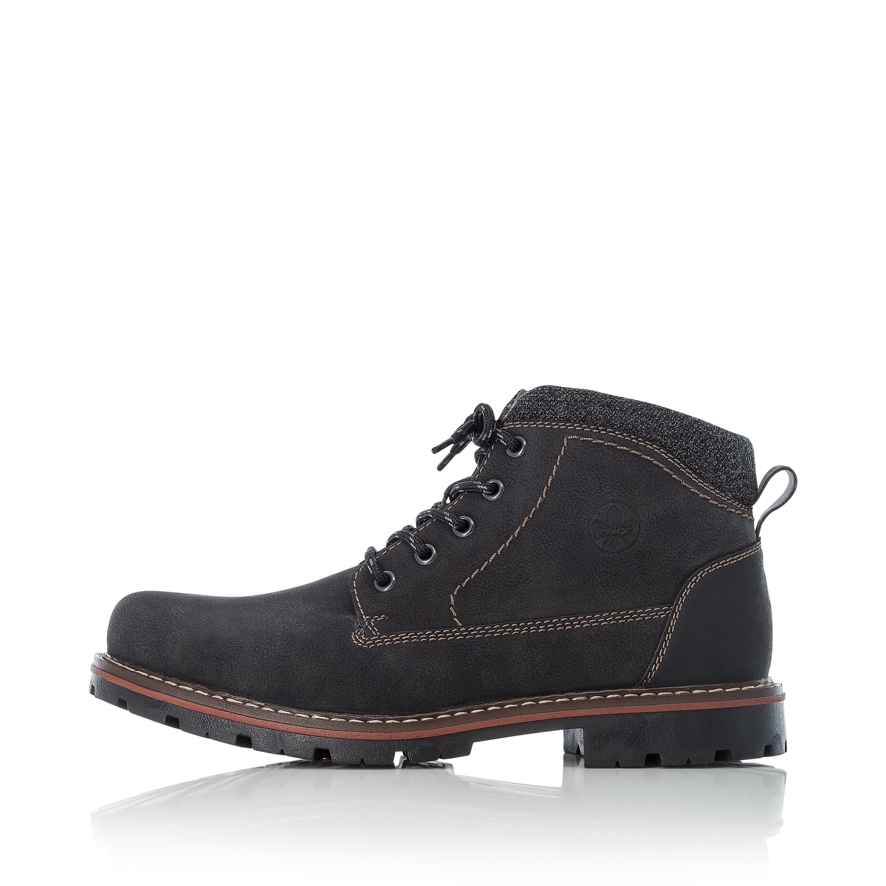 Rieker Herren Schnürstiefel graphitschwarz