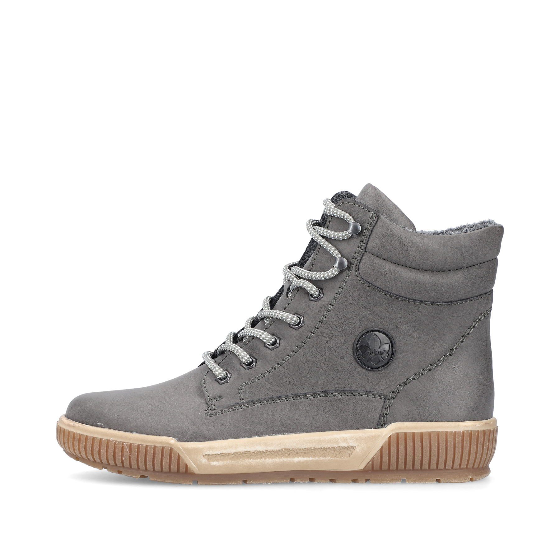 Rieker Damen Schnürstiefel mondgrau