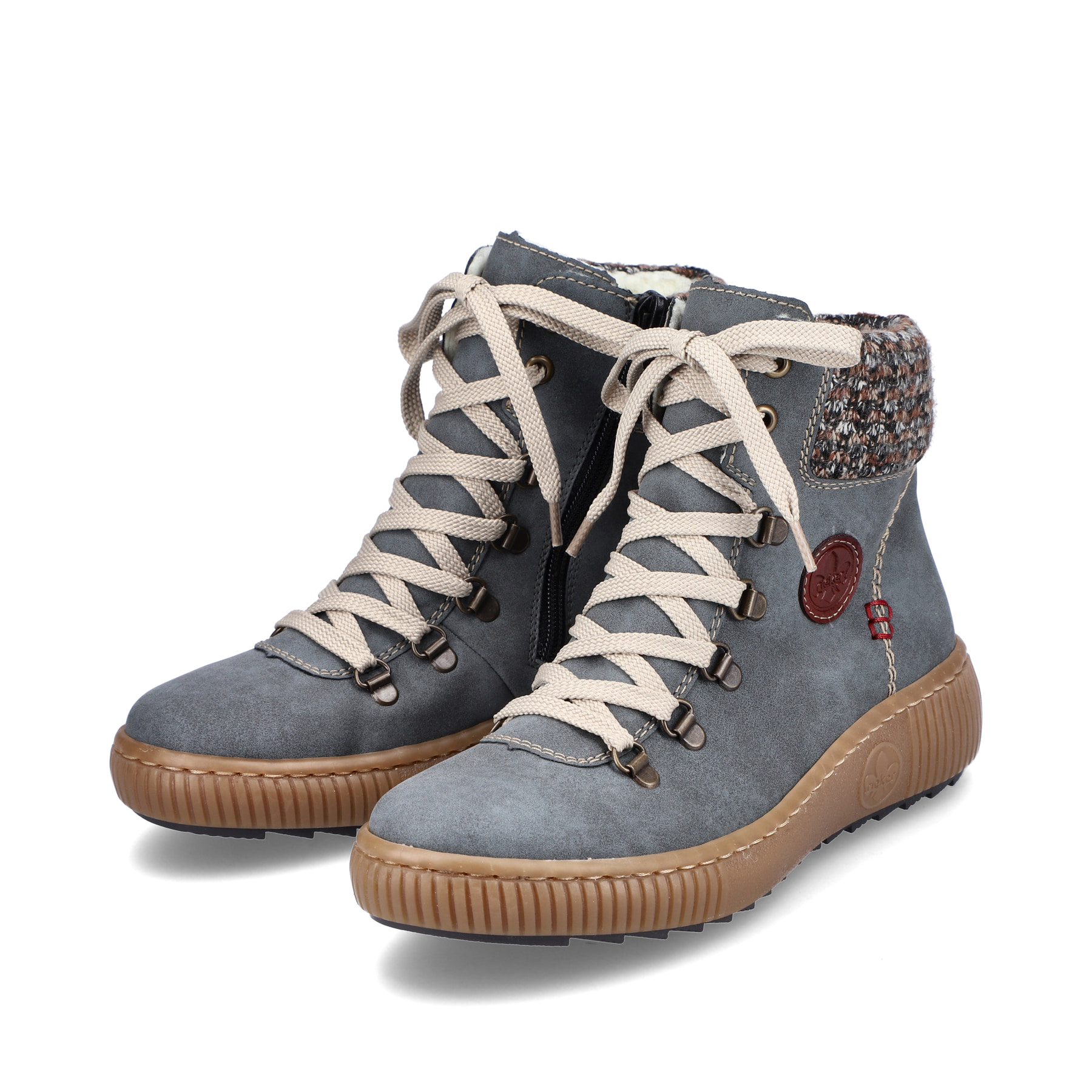 Rieker Damen Schnürstiefel ozeanblau