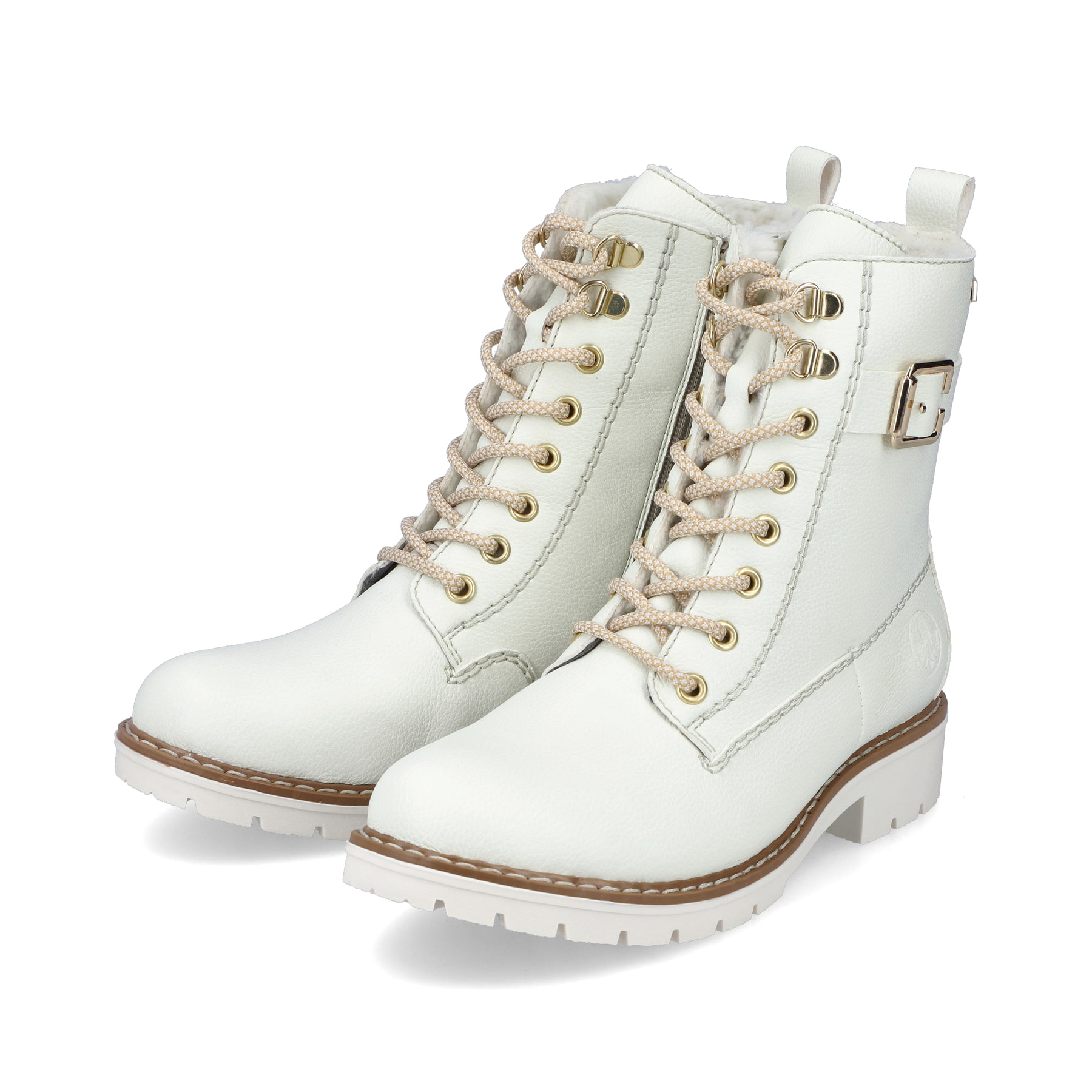 Rieker Damen Schnürstiefel reinweiß