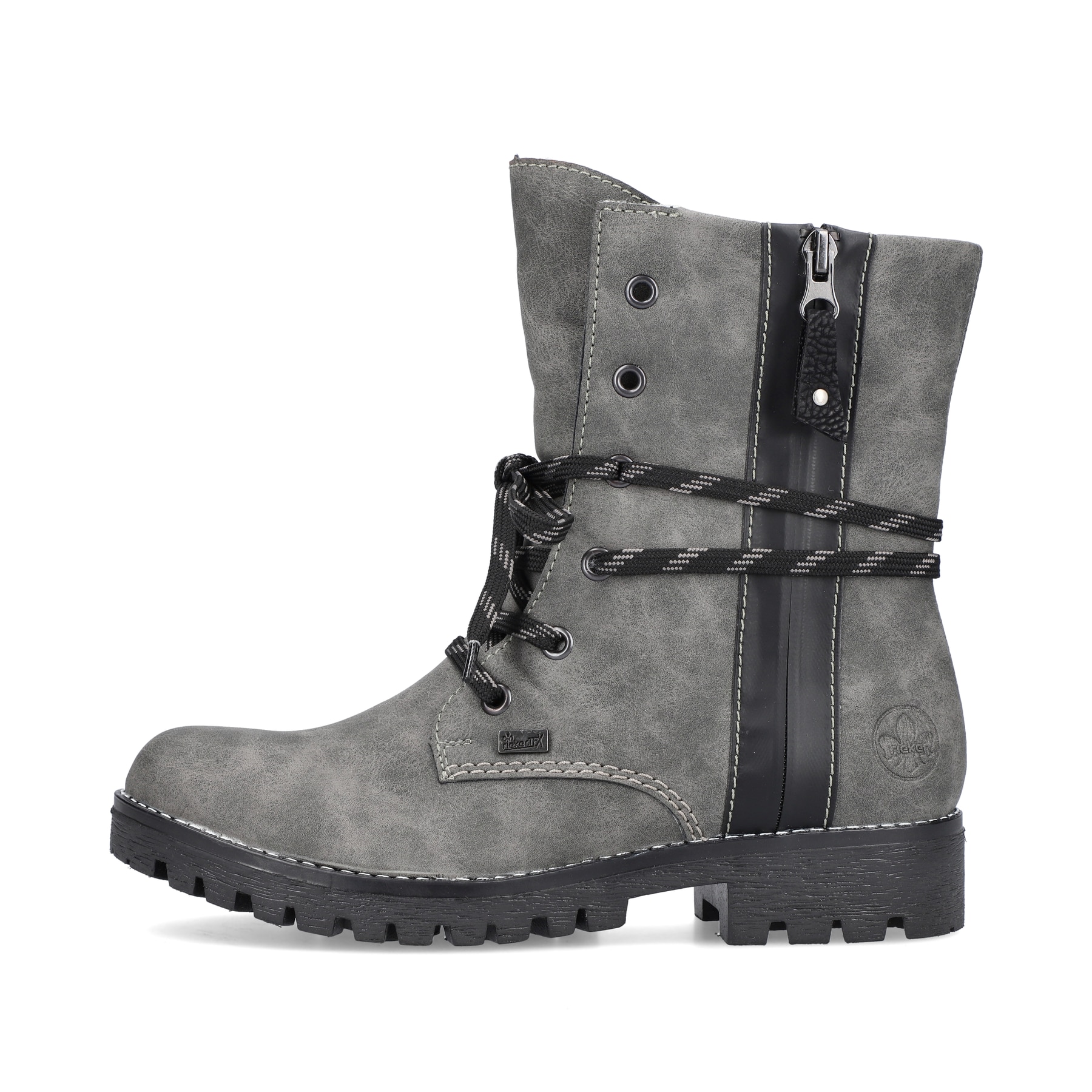 Rieker Damen Biker Boots platingrau