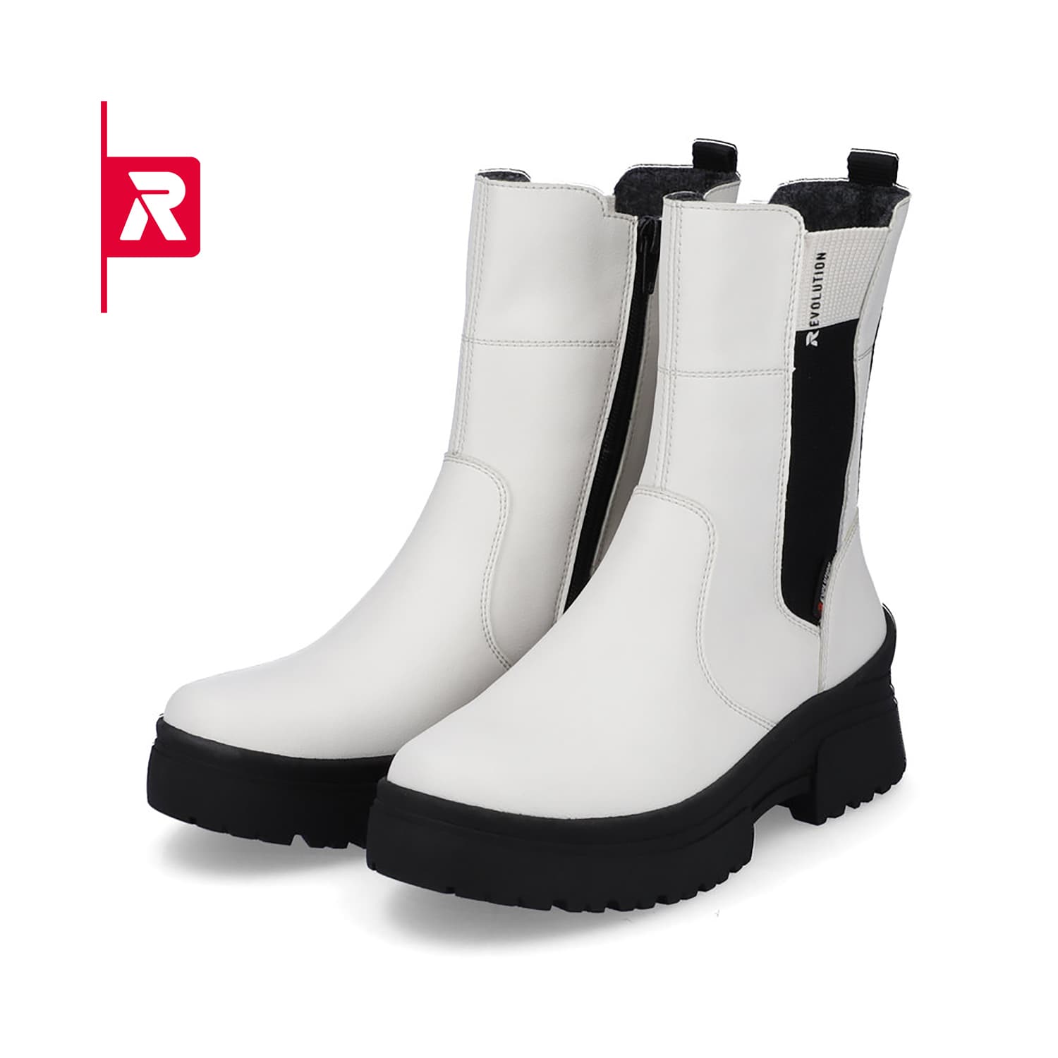 Rieker EVOLUTION Damen Chelsea Boots frost-white black