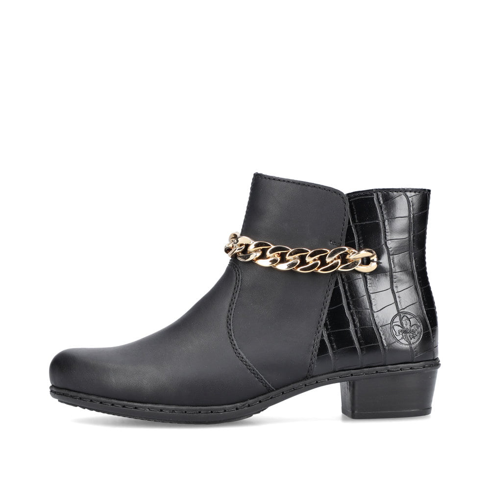 Rieker Damen Stiefeletten tiefschwarz