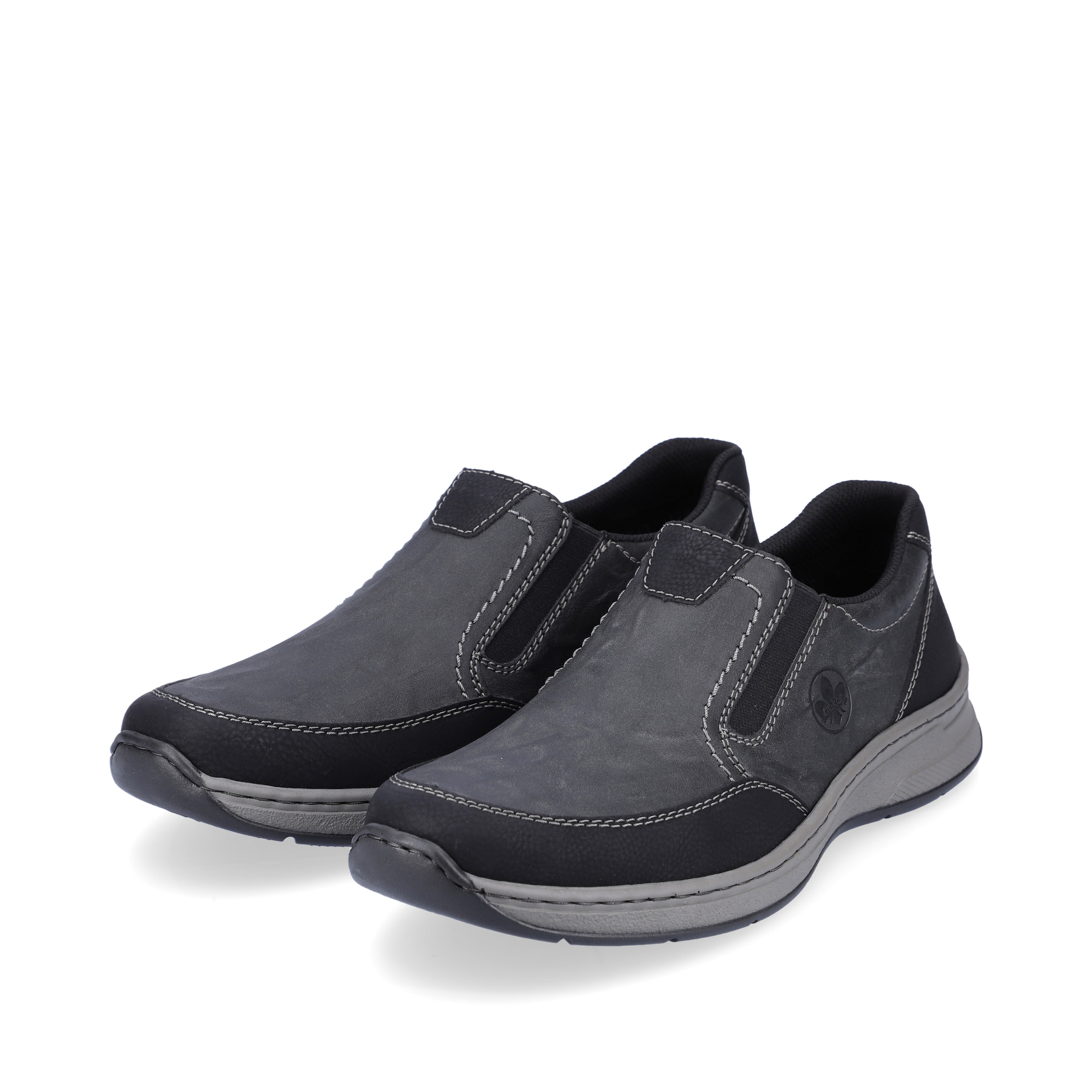 Rieker Herren Slipper asphaltschwarz