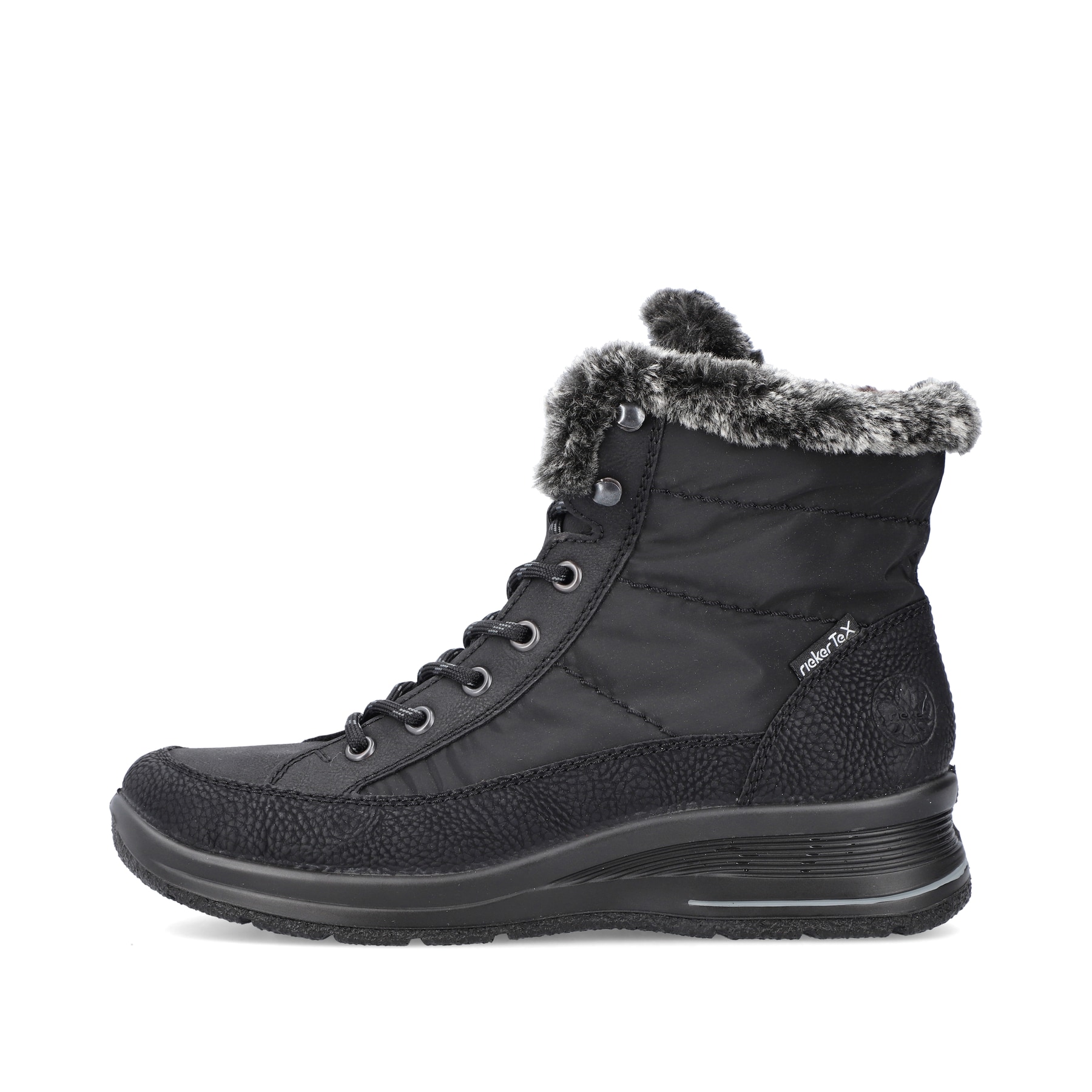 Rieker Damen Schnürstiefel nachtschwarz