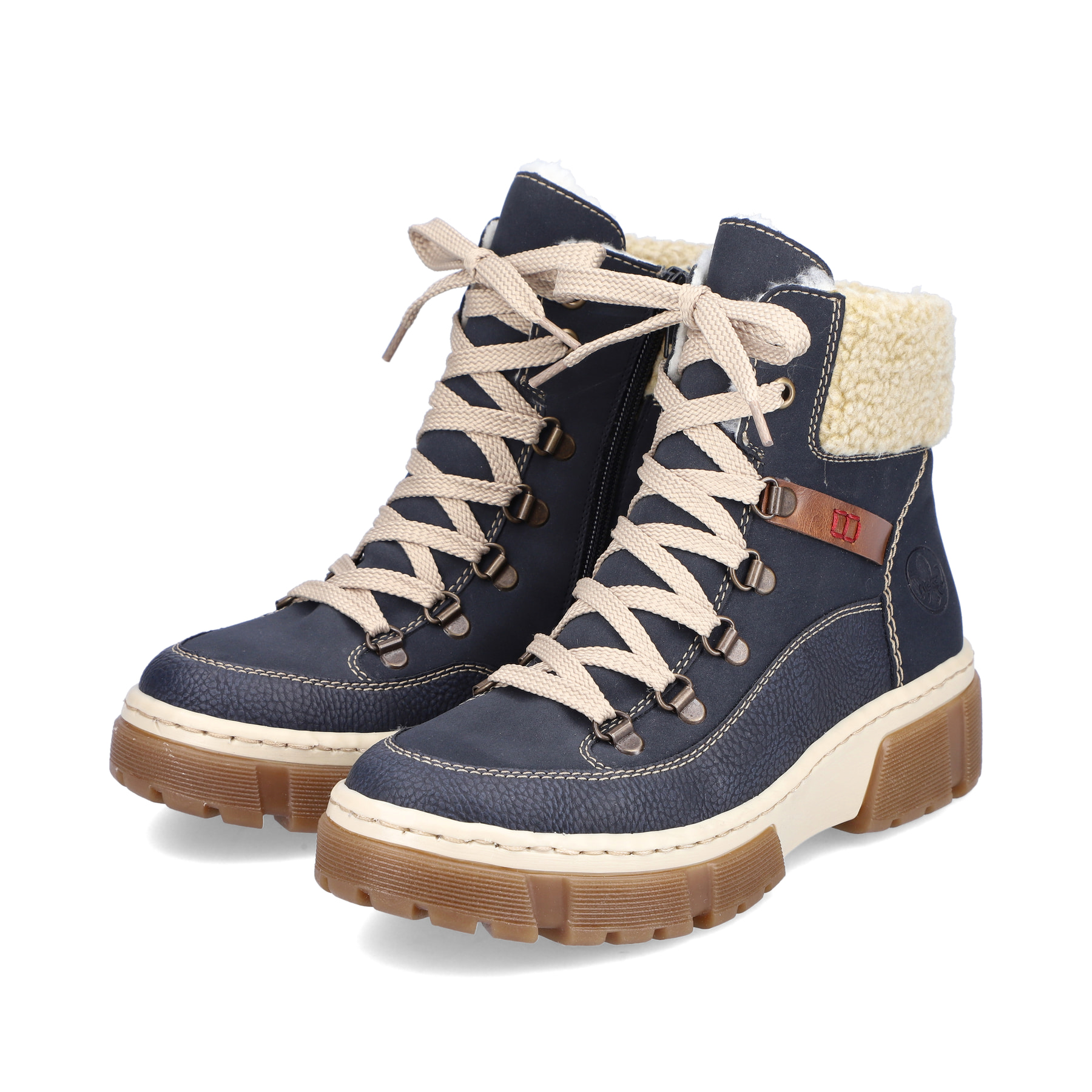 Rieker Damen Schnürstiefel meeresblau