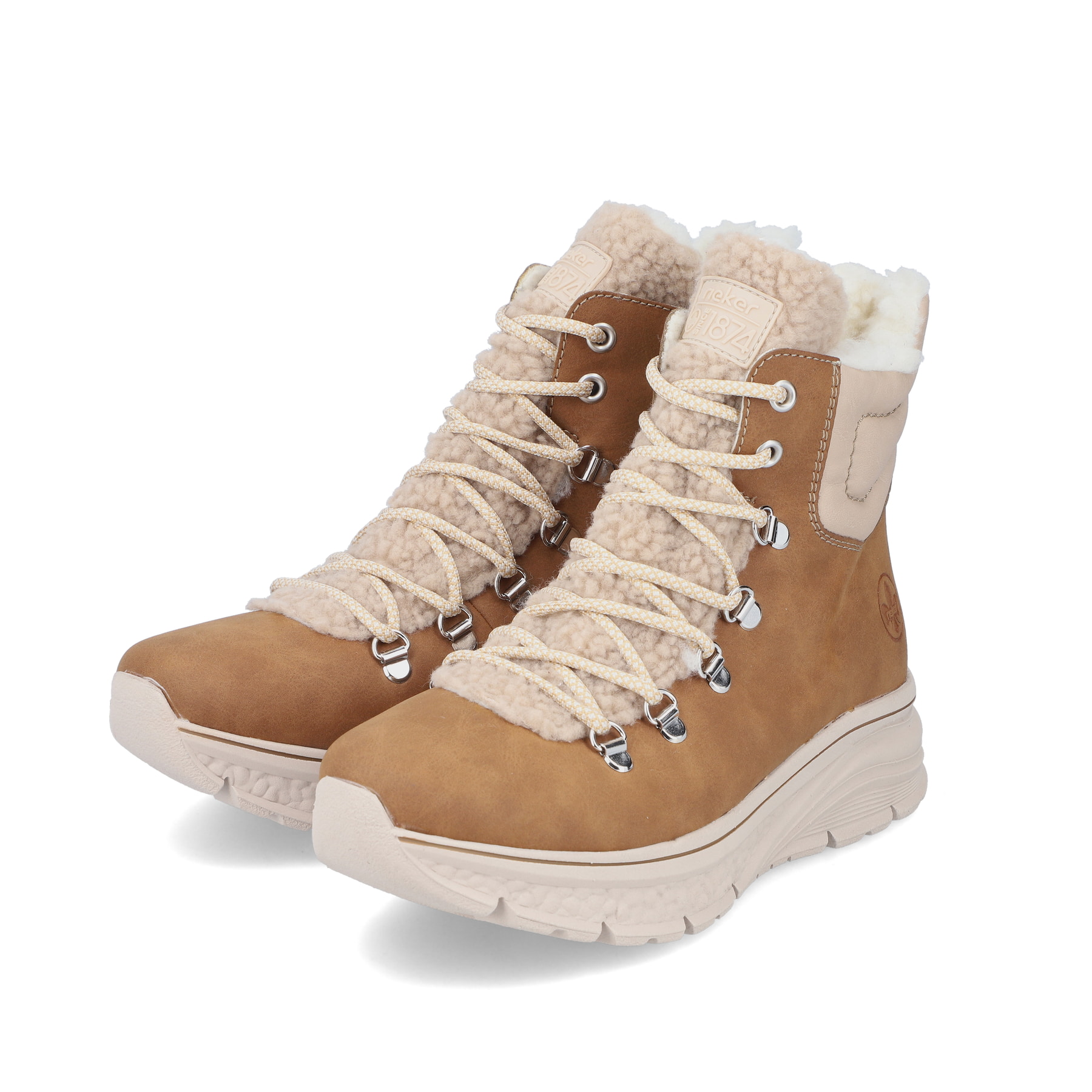 Rieker Damen Schnürstiefel nougatbraun