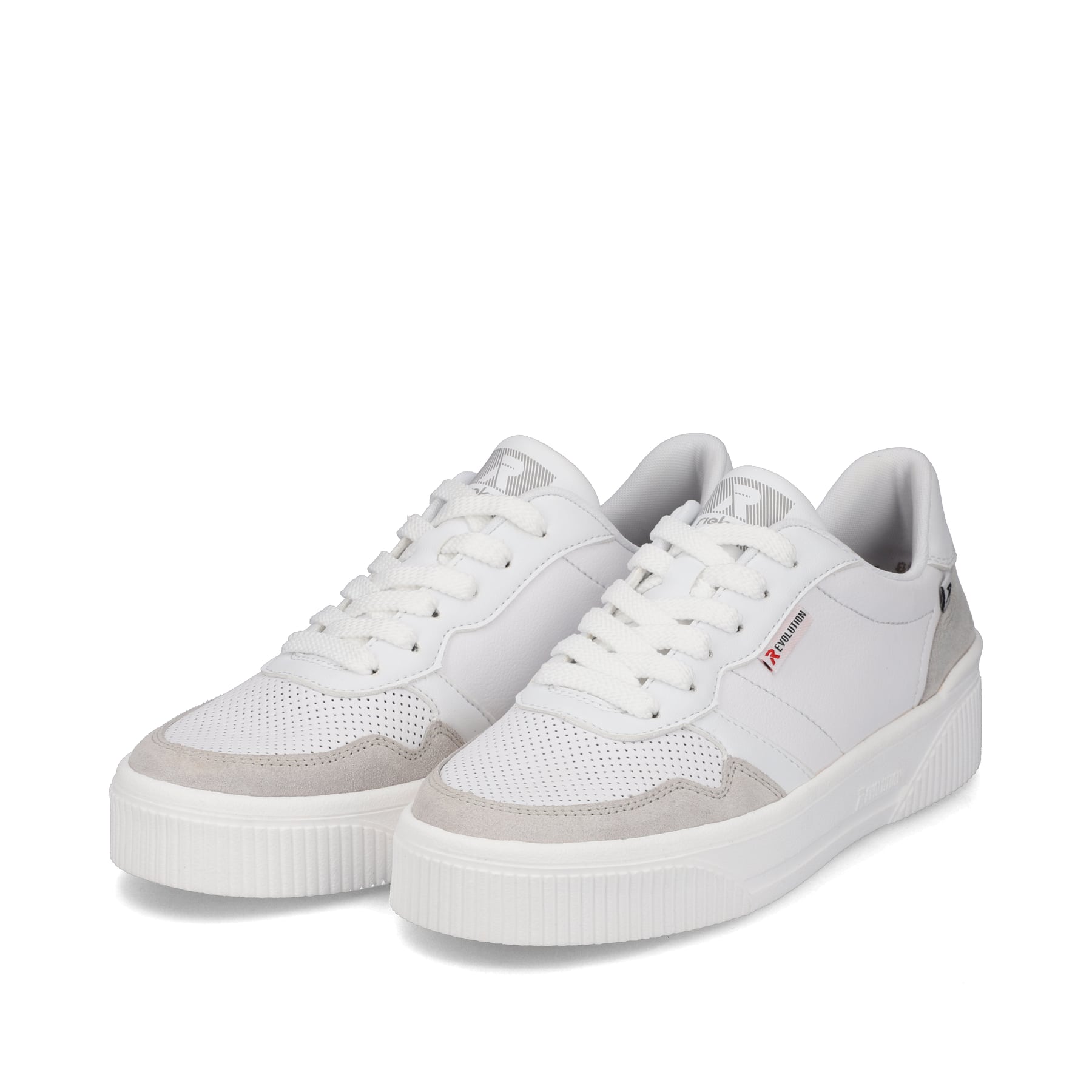 Rieker EVOLUTION Damen Sneaker swan-white stone-grey