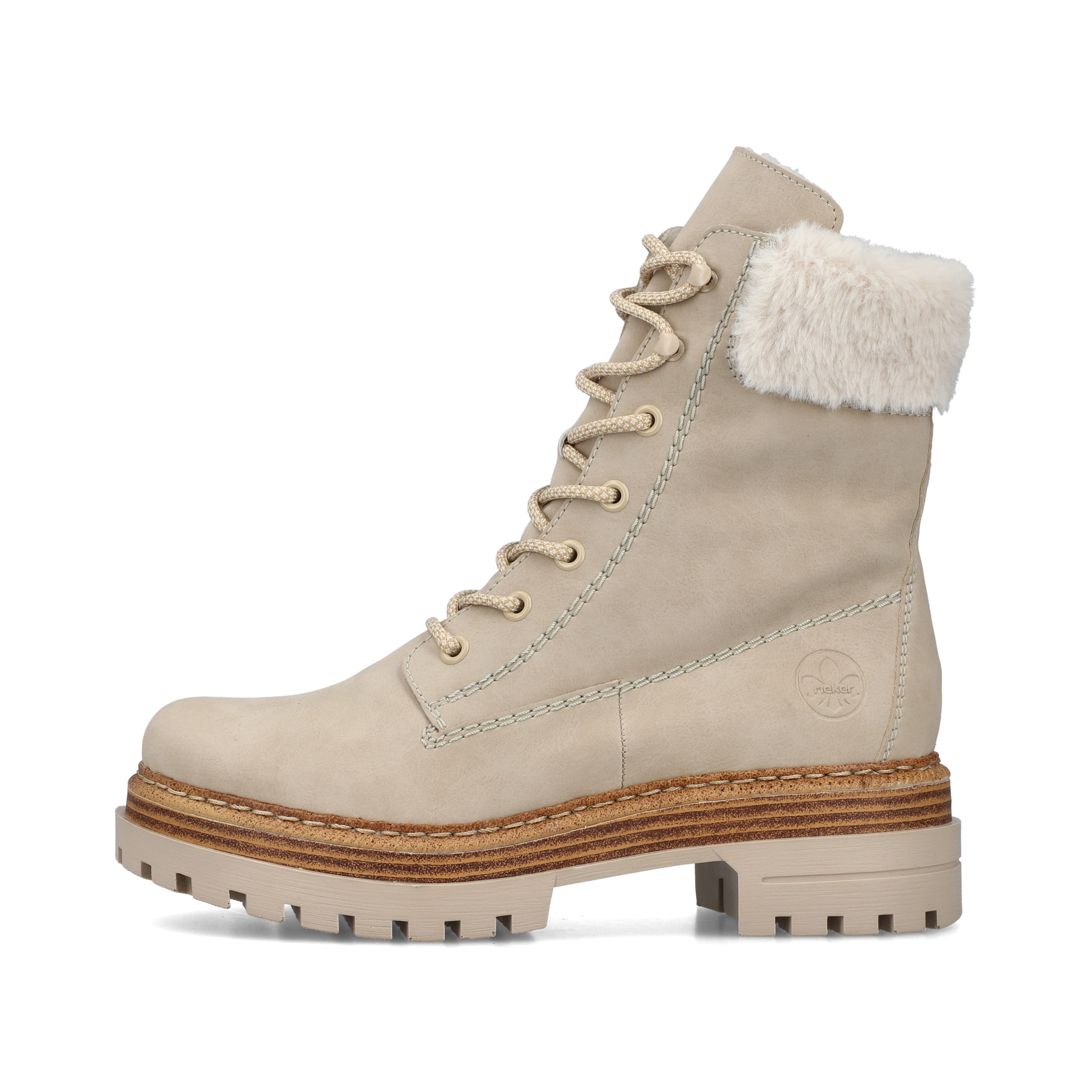Rieker Damen Schnürstiefel sandbeige