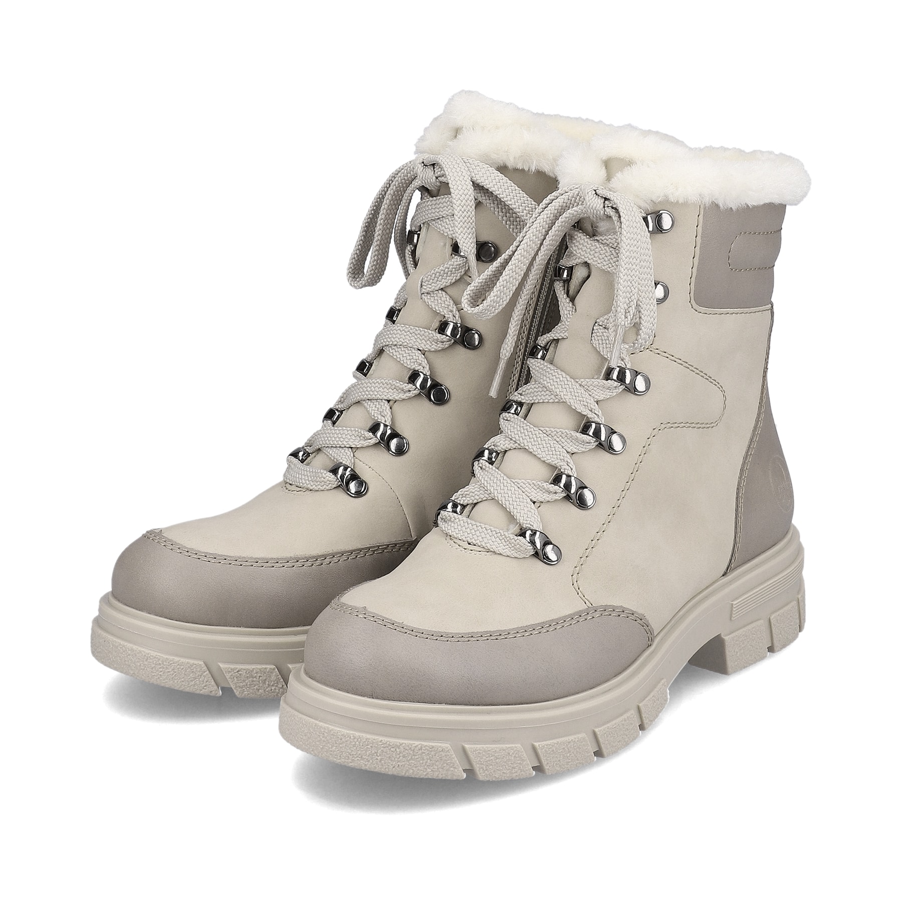 Rieker Damen Schnürstiefel hellbeige