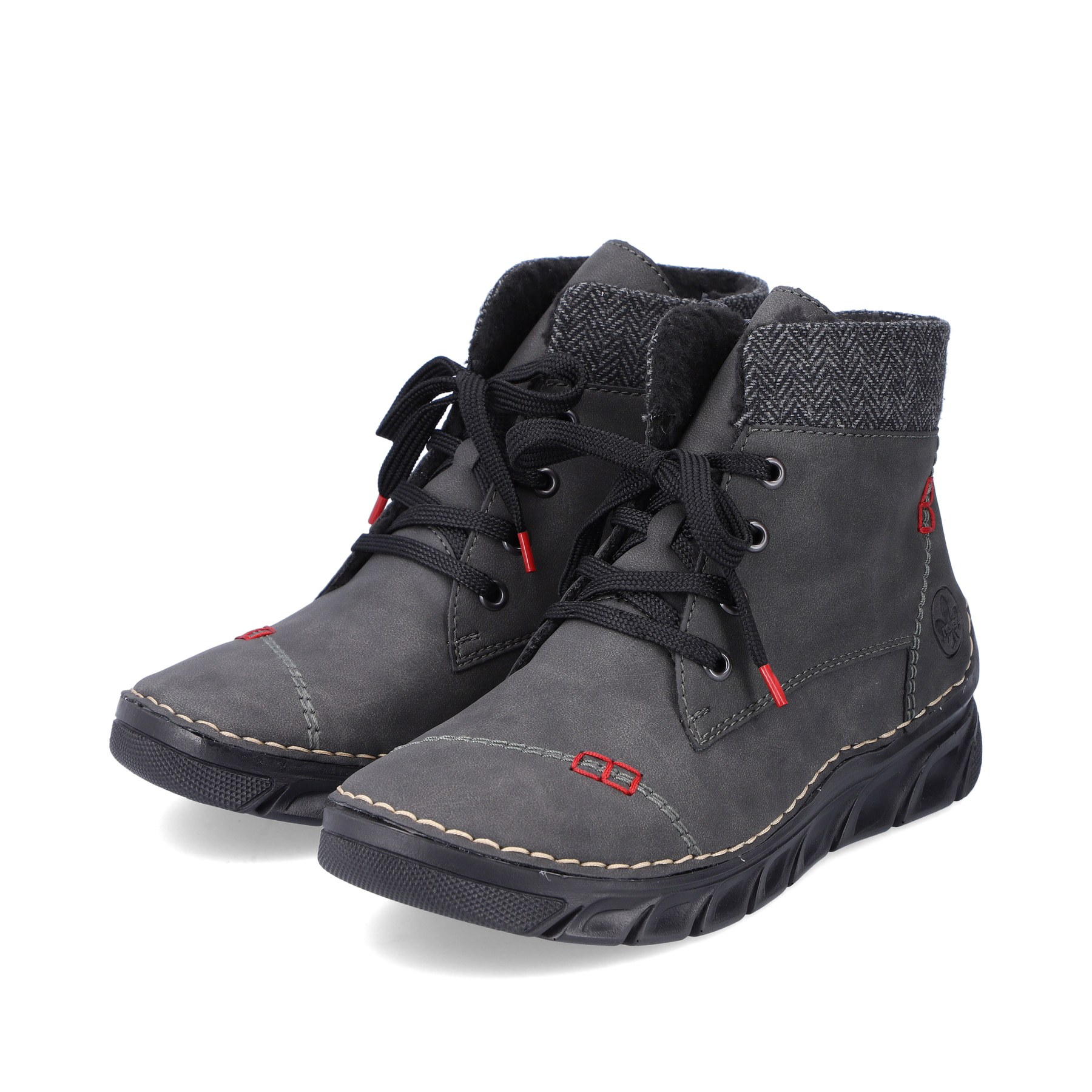 Rieker Damen Schnürstiefel anthrazit