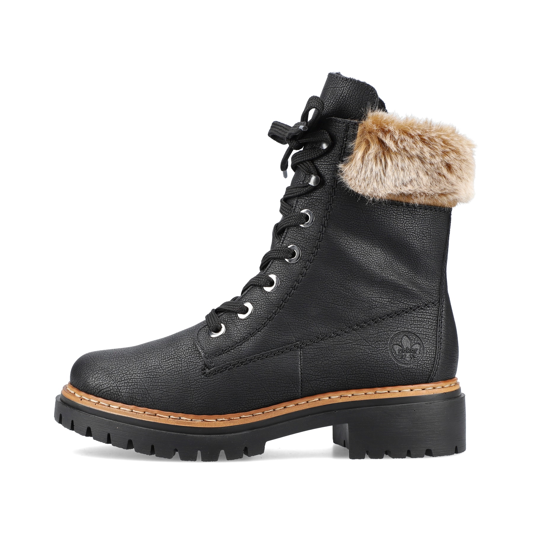 Rieker Damen Schnürstiefel tiefschwarz
