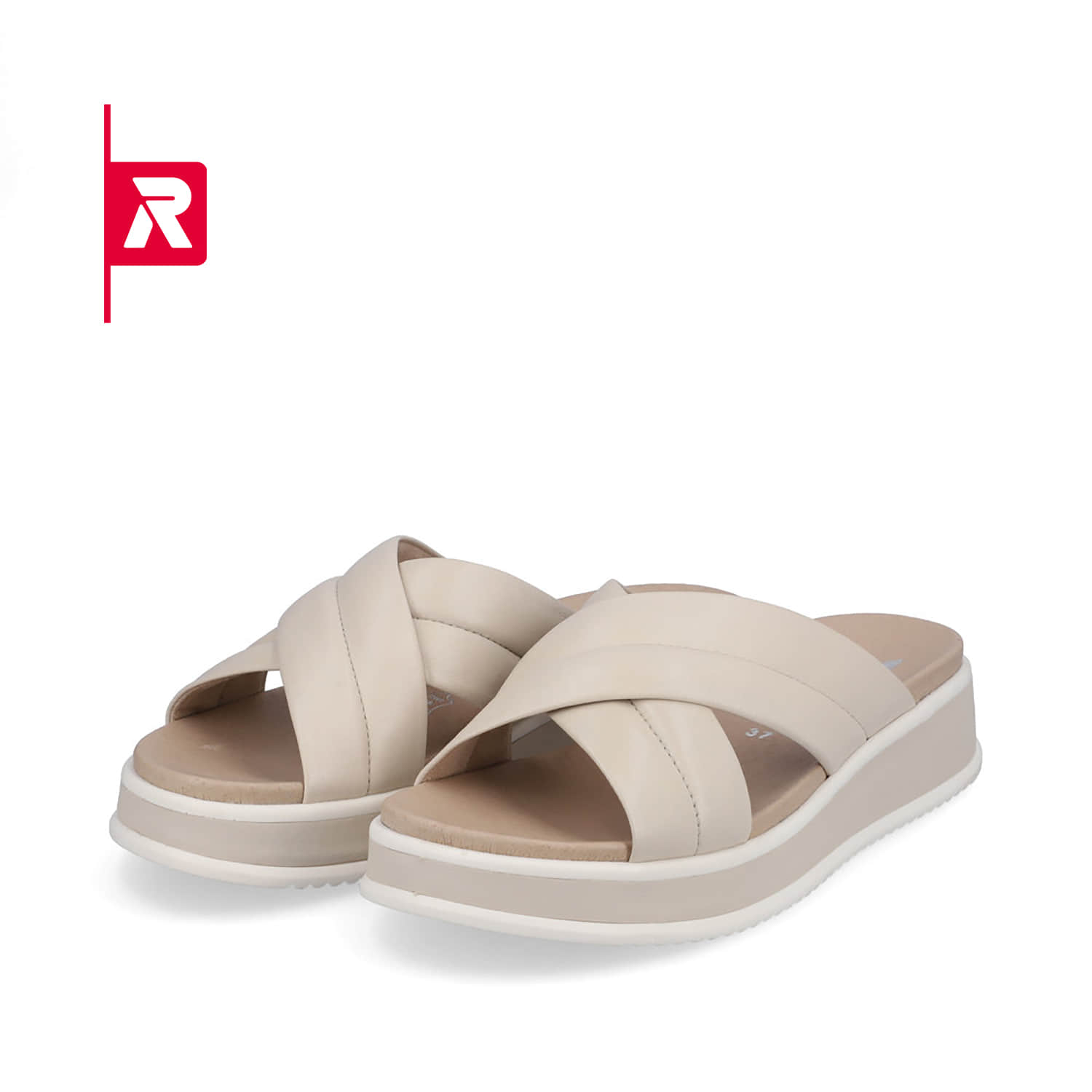 Rieker EVOLUTION Damen Pantoletten creme beige