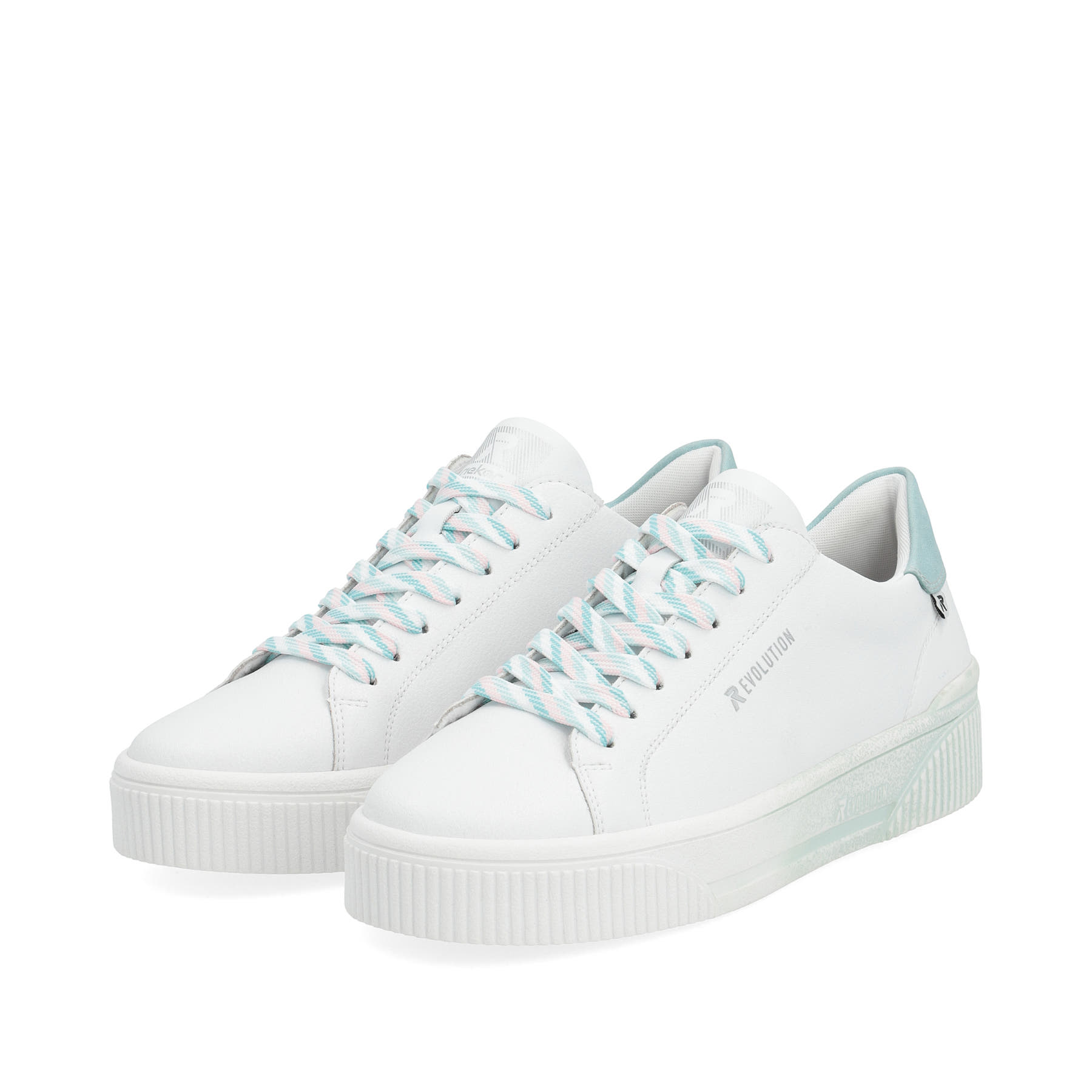 Rieker EVOLUTION Damen Sneaker crystal-white light-aqua